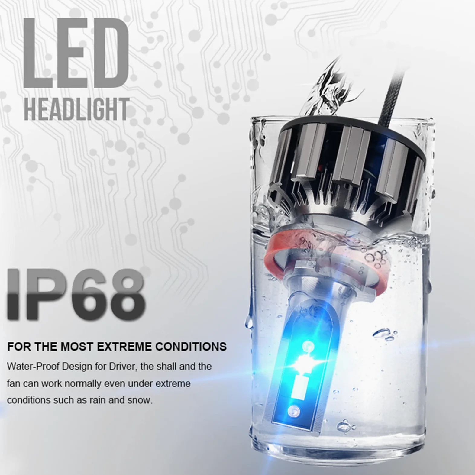 Bombillas LED RGB Para Faros Delanteros, 80 W, 7600 Lúmenes, Faros Delanteros LED Brillantes, 6000 K, Blanco Frío, Kit De Conversión De Faros LED IP68 A Prueba De Agua, Paquete De 2,H4