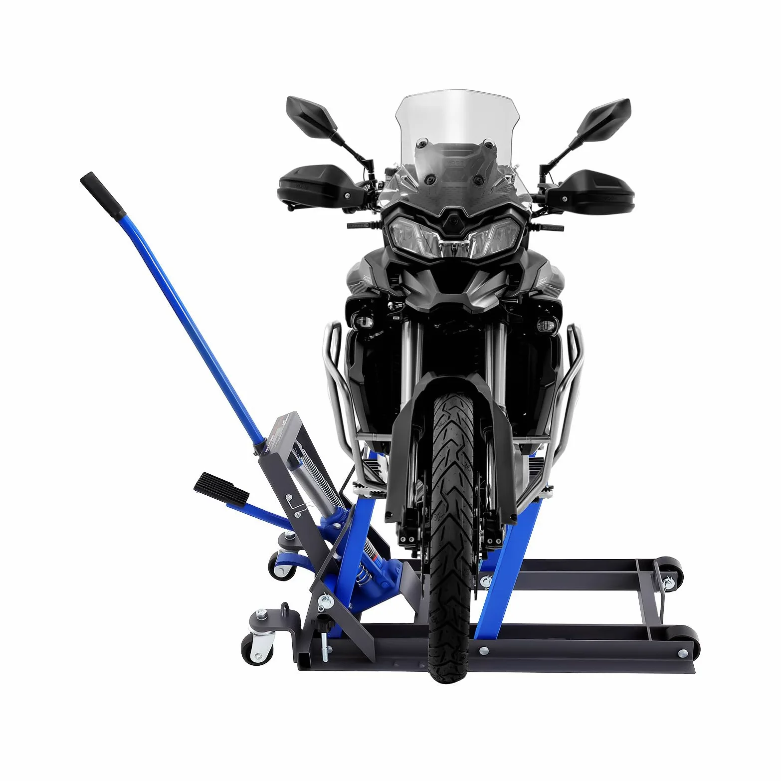 Elevador hidráulico para motocicleta, capacidad de carga máxima de 680 kg, ajustable, 12 – 38,7 cm, soporte de montaje para motocicleta, plataforma elevadora plegable para motocicletas, ATV