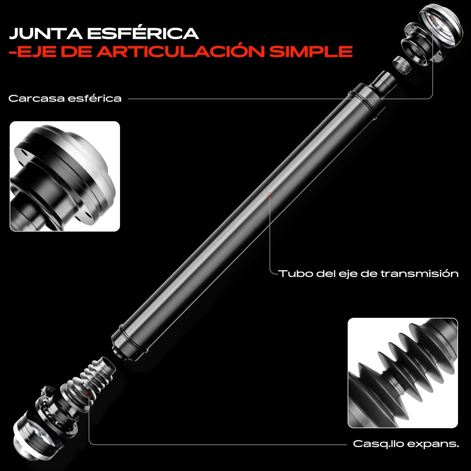 Frankberg Eje cardán eje delantero 52853417AD | Compatible con: Grand Cherokee III WH WK, Gran Cherokee III WH, Comandante XH XK