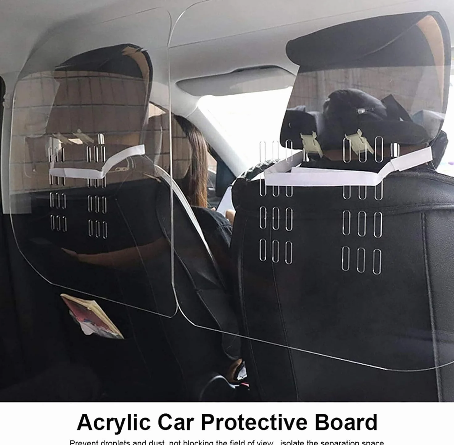 Barrera universal para protección contra estornudos para vehículos compartidos y taxi, partición de PVC fácil de limpiar