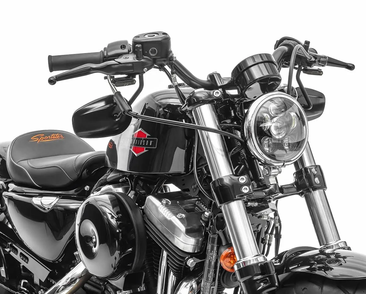 Set Faro LED Moto 7" Negro + LED Intermitentes Manillar Moto XS Tintado