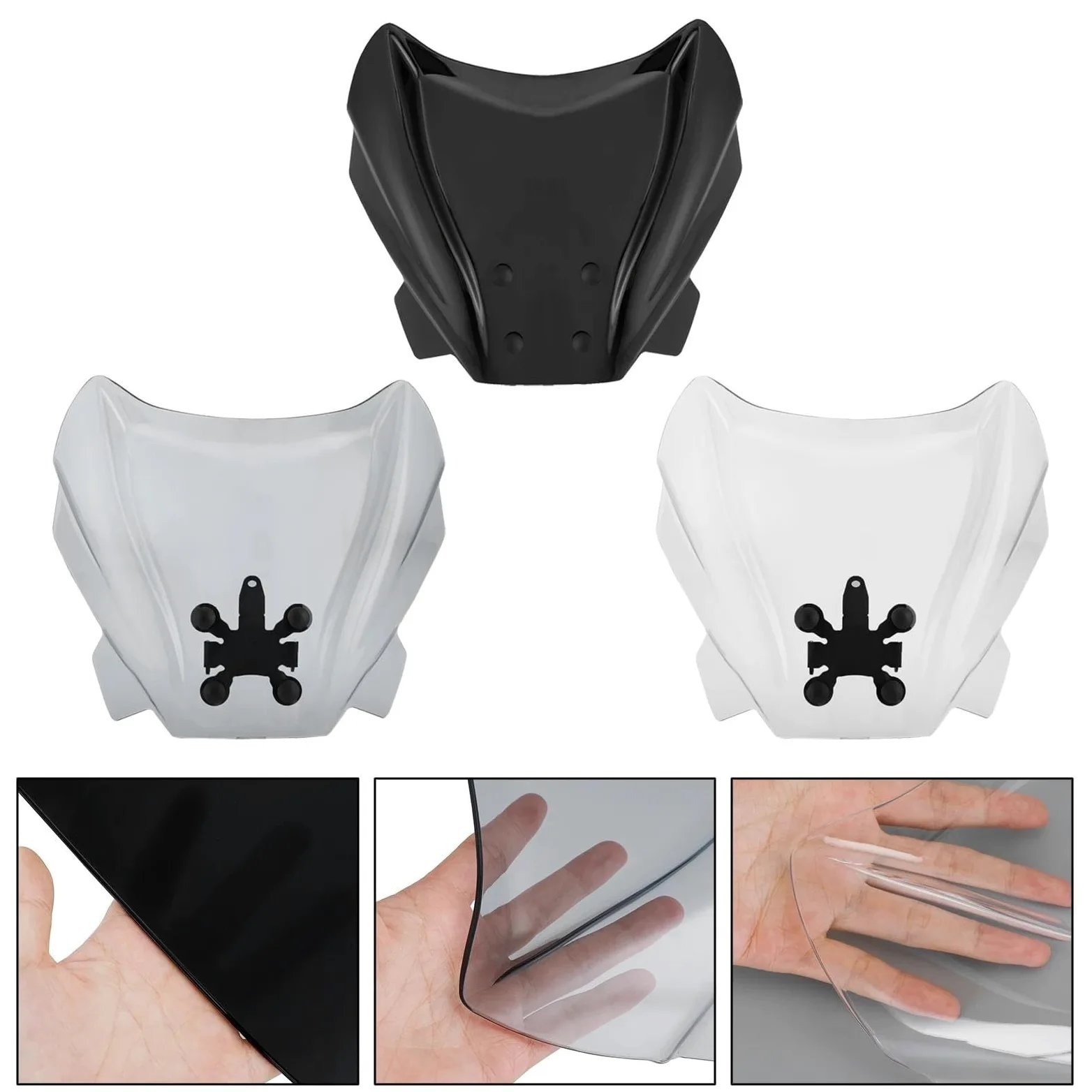 Deflector Aire Parabrisas para CB650R 2019 2020 2021 ABS Parabrisas De Motocicleta Accesorios De Motor Parabrisas Frontal (Color : Negro)