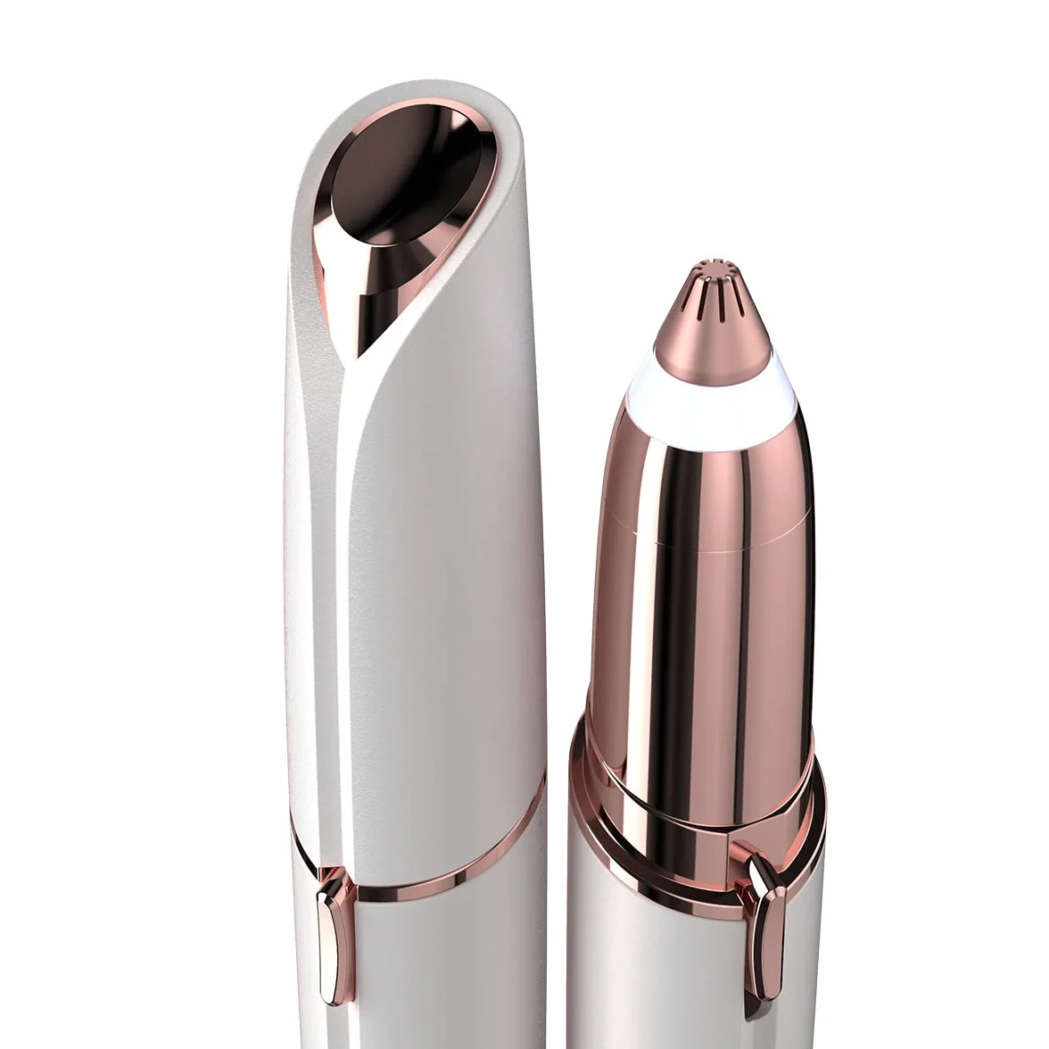 Finishing Touch Flawless Depiladora de Cejas Indolora, Cabezal Hipoalergénico chapado en oro de 18 Quilates, Blanco