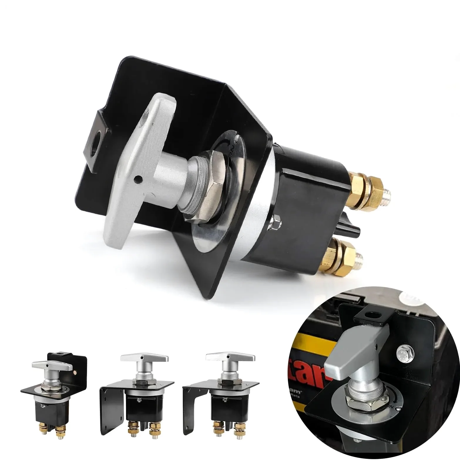 1 Uds 12/48V 1500A for RV Camper Van camión barco coches batería Kill Mass Switch Kit cortador desconectador aislador con soporte de alta resistencia(Has a lock buckle)