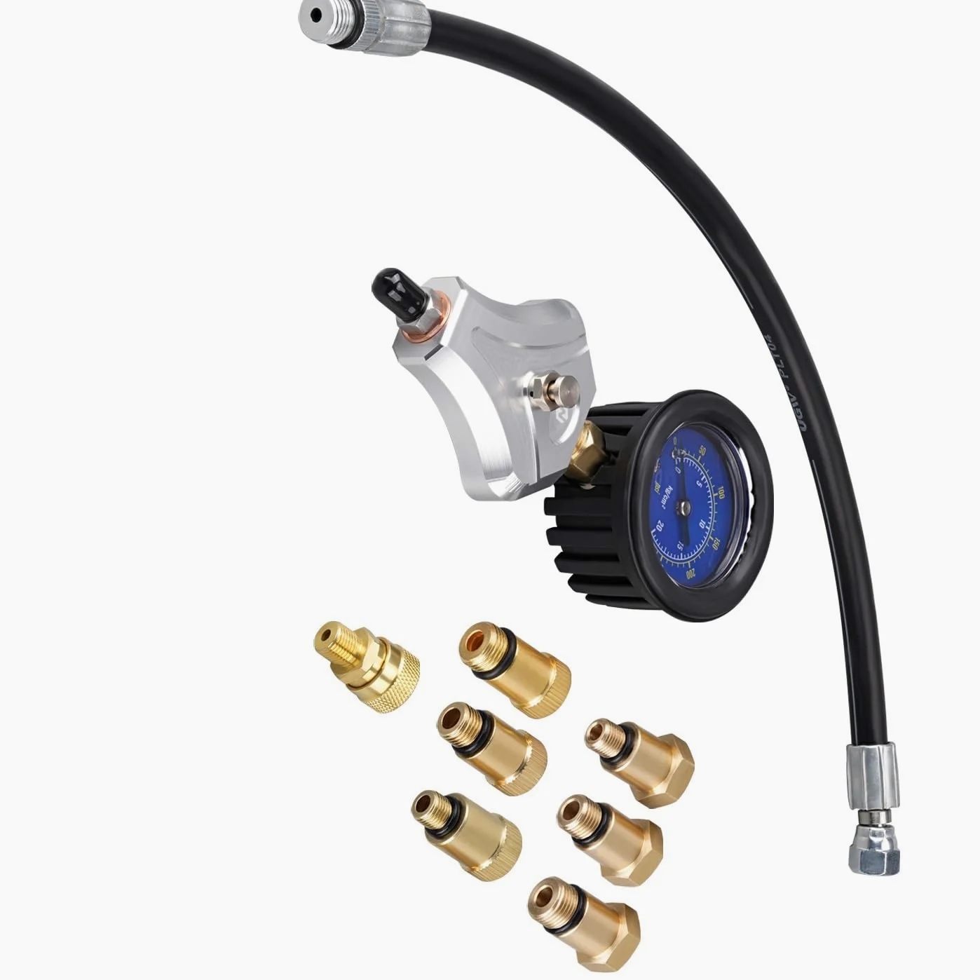 Compatible con Yamaha Honda Kawasaki Motocicleta ATV Probador de compresión de Motor Motores de 2-4 Tiempos Bujía de 10 mm/12 mm/14 mm
