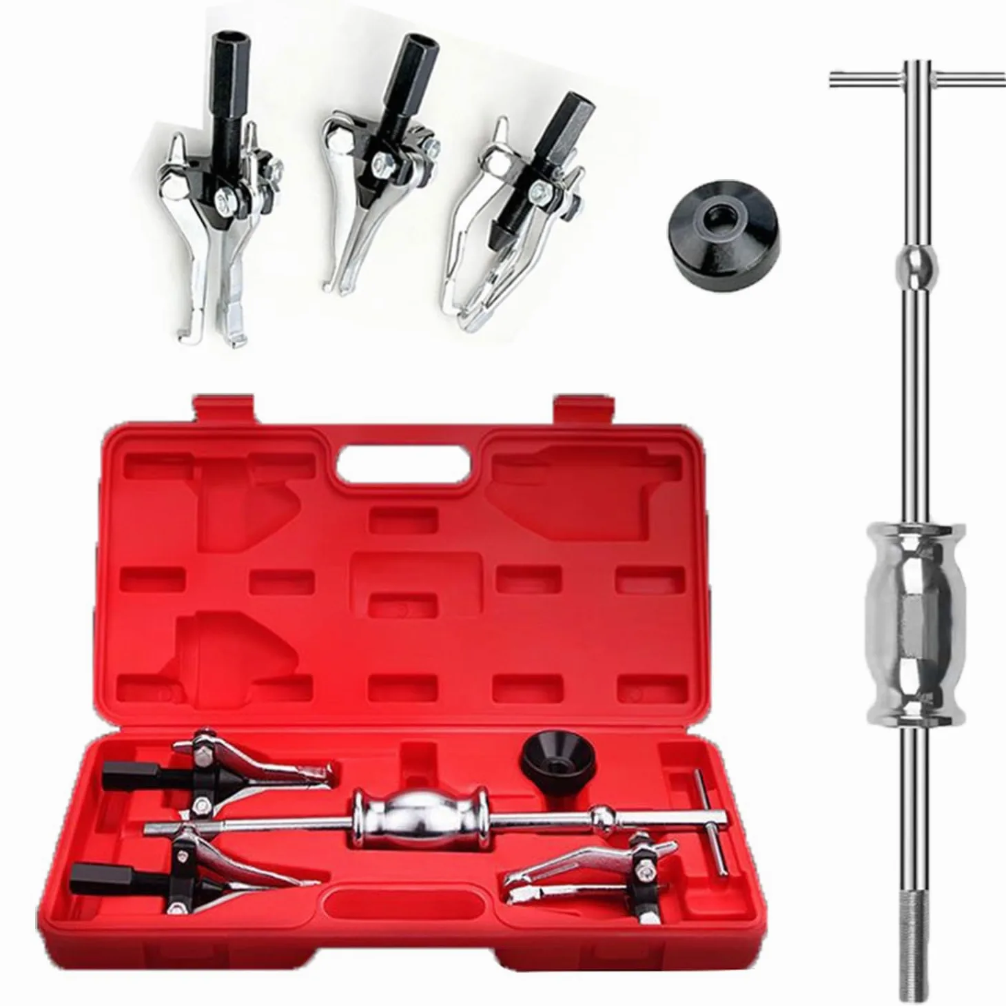 Extractor de Engranajes 5 PCS Extractor de Rodamientos de Acero con Martillo Deslizante 3 Patas