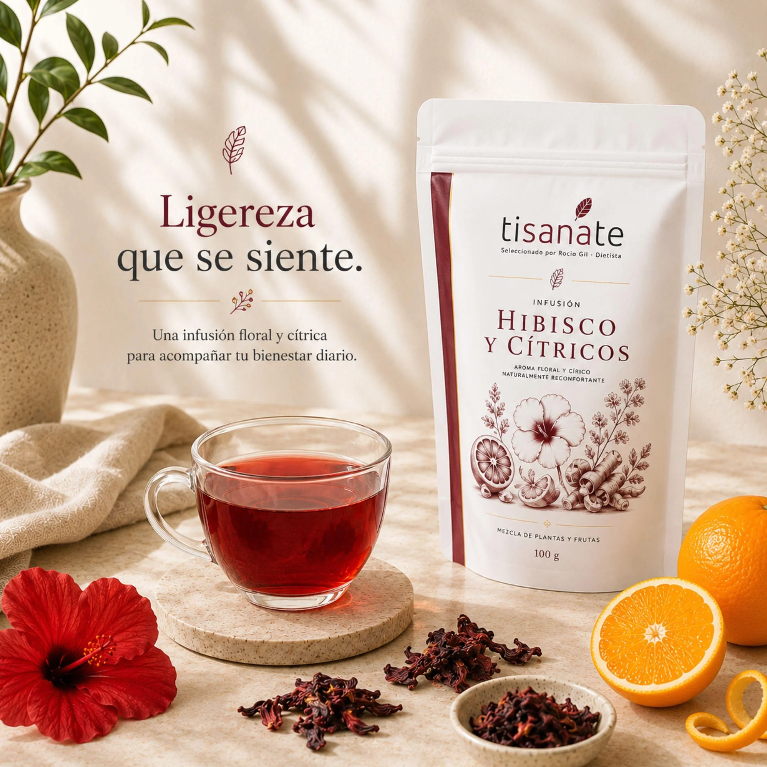 Infusión Hibisco y Cítricos 100g – Té de Hibisco y Flor de Jamaica con Naranja y Limón