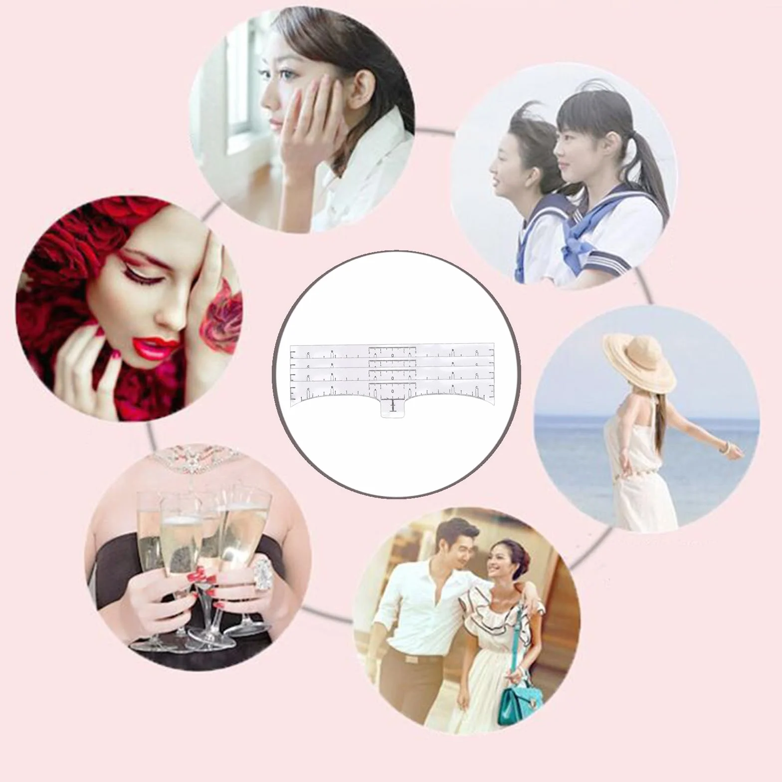 Reglas para Cejas 100 Unidades Translúcidas Plantillas Microblading Desechables