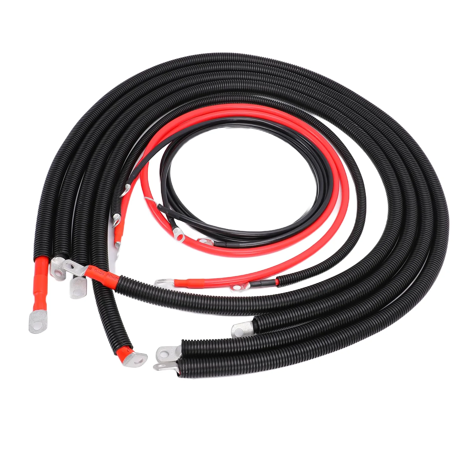 Yctze Kit de Cables de Batería Cables de Arranque de Batería de Cobre | OEM 2C3Z14300CA Ajuste directo con orejeta de 90 grados para 7.3L 1999 a 2003