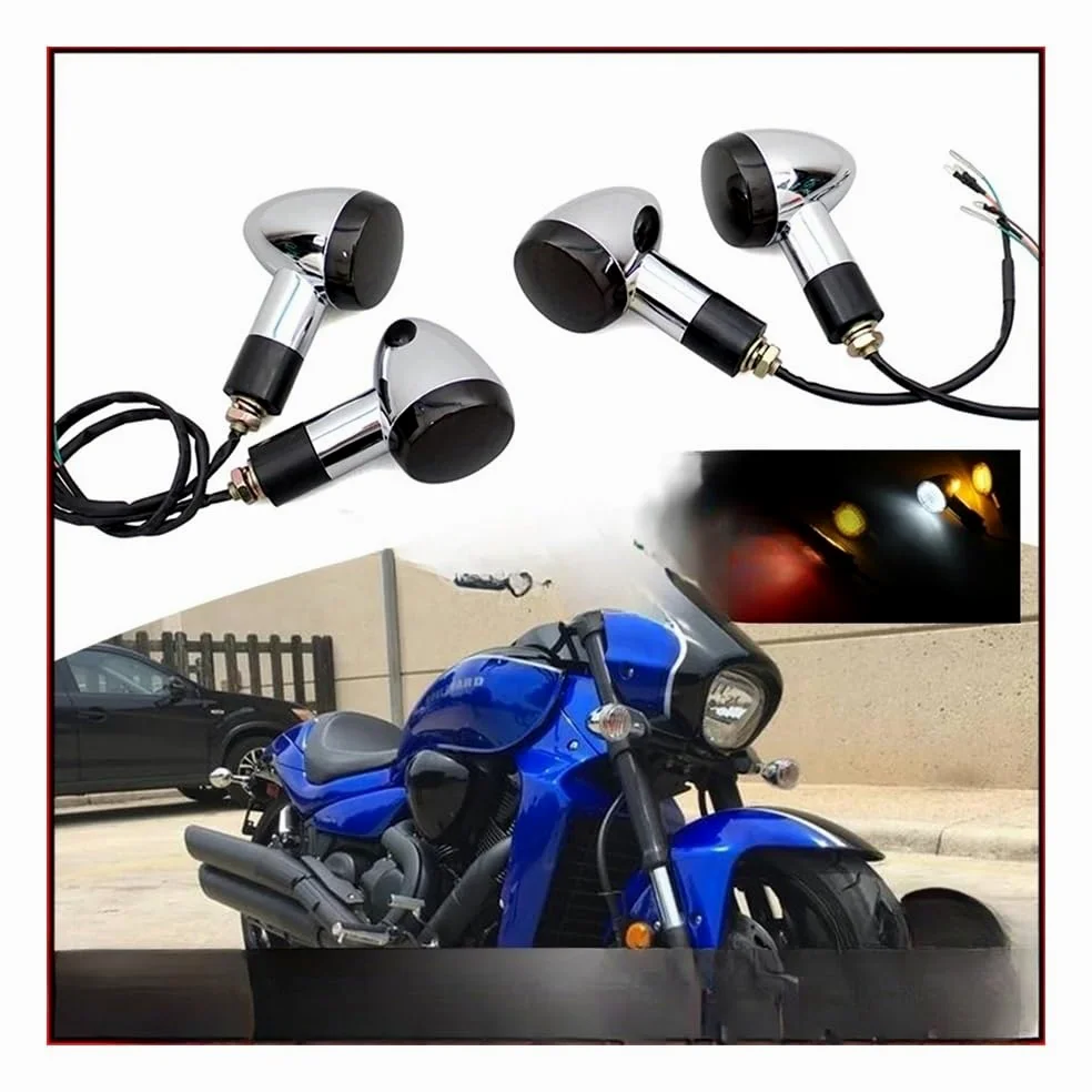 Intermitentes Moto Indicador Luces LED Delanteras Y Traseras para Motocicleta, Indicadoras De Freno, Lámpara Día para para para M109 Universal M10