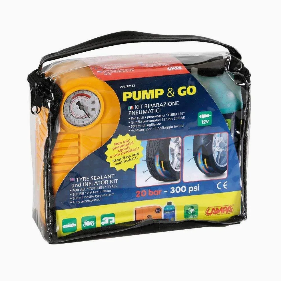 LAMPA 72153 Juego Kit de reparación de pinchazos con conector encendedor de cigarillos 500ml