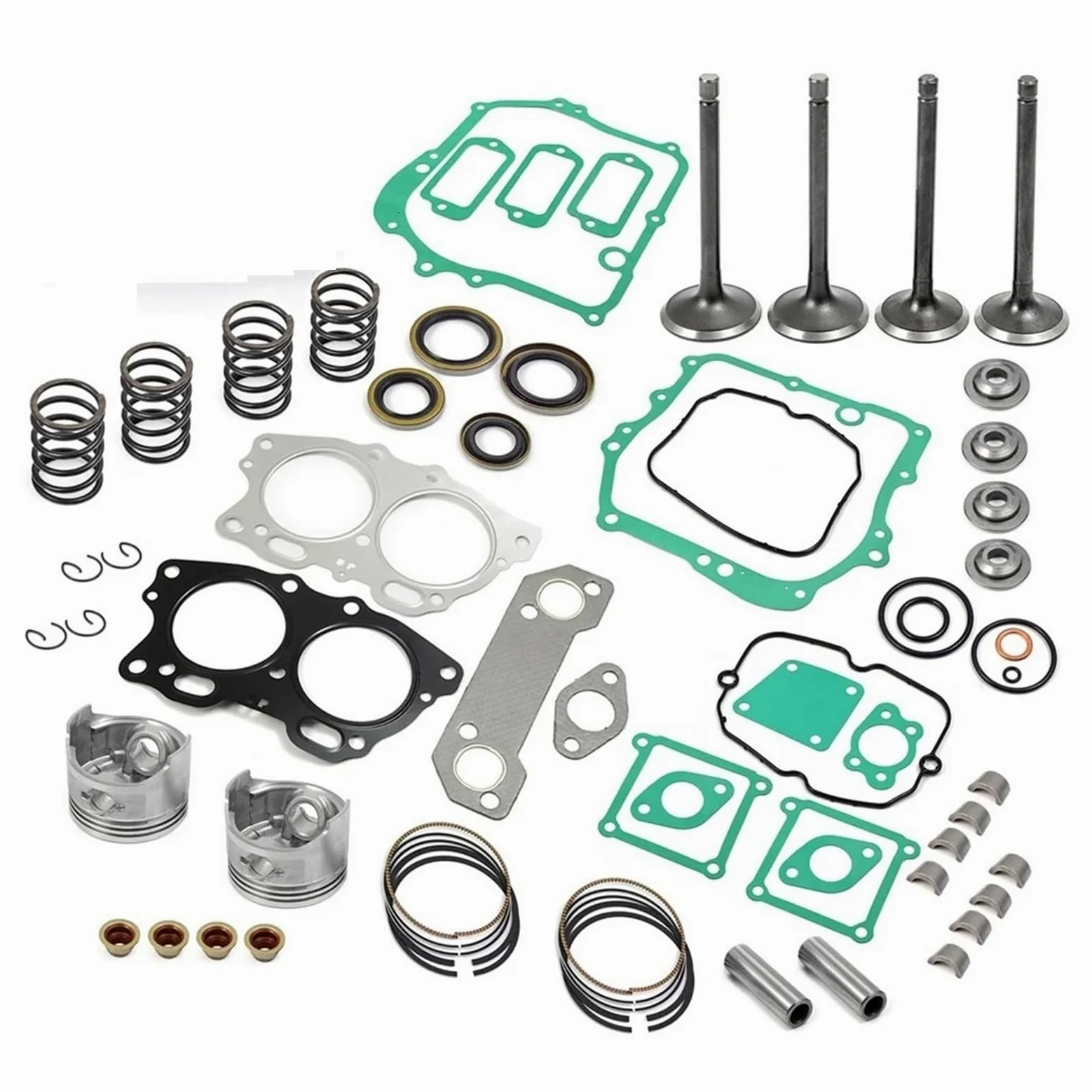 Compatible Con Fuji Robin 295cc EH29C carrito Compatible golf MIC 91-02 Sello de admisión Retenedores resorte escape válvulas Grupo de cilindros Pistón Kit