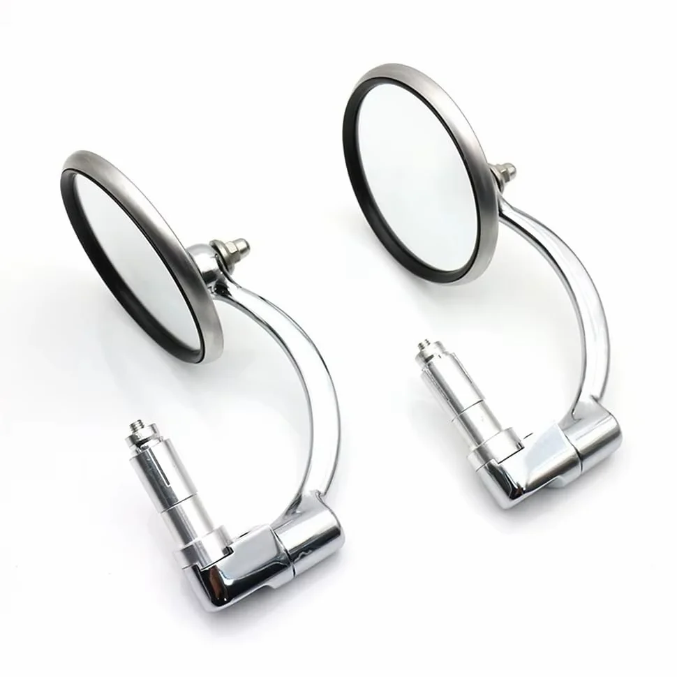 Retrovisores Moto Espejos Retrovisores Laterales Para Manillar De Motocicleta, Cromados En Aluminio, 7/8" (22 Mm), Universales Para Scooter Moto Todoterreno