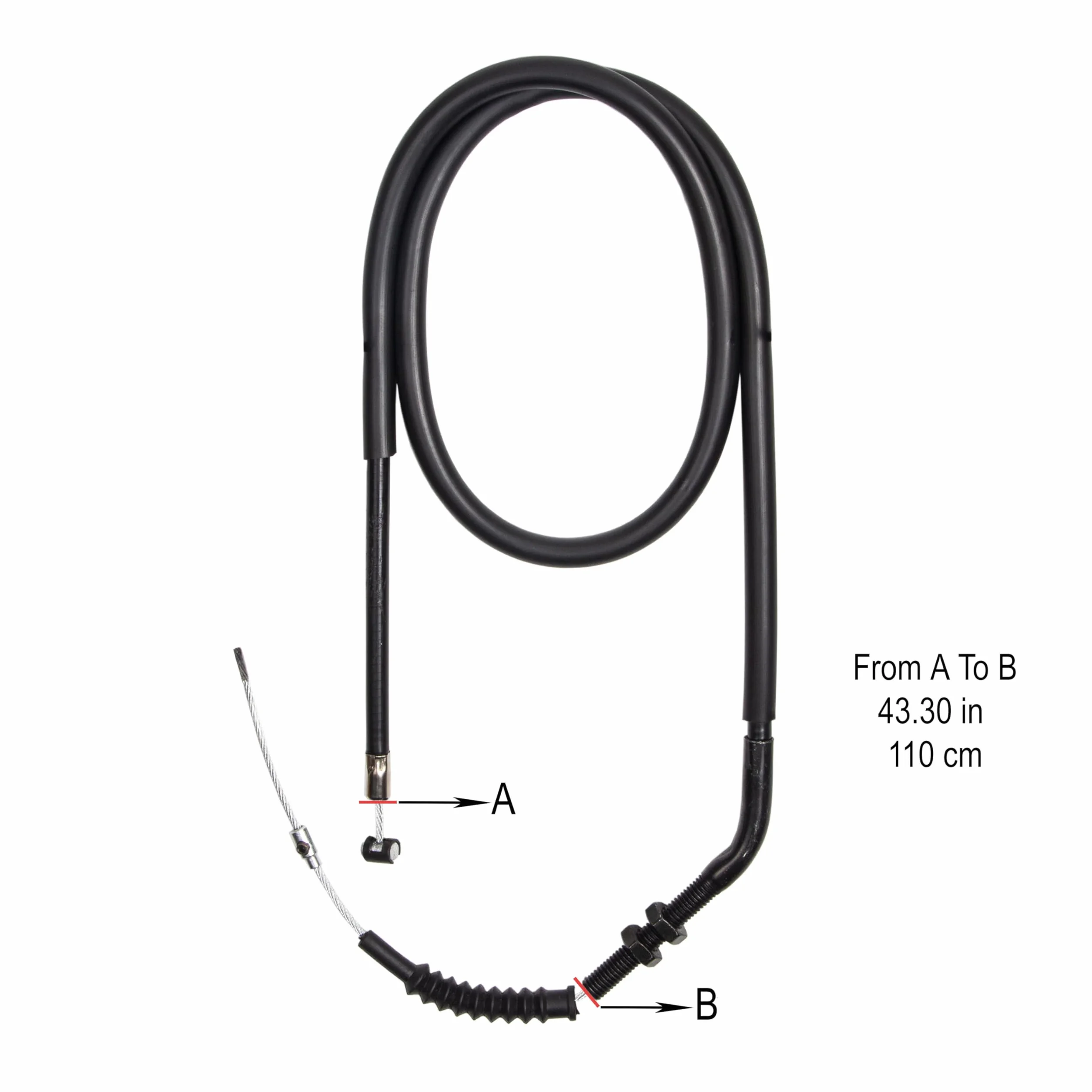 MOTOMASTER Cable de Embrague Universal para Motocicleta ATV UTV, reparación de 110 cm, Compatible con Honda Yamaha BMW Kawasaki Indian Suzuki Ducati Victory Triumph KTM Aprilia GasGas Sherco CF