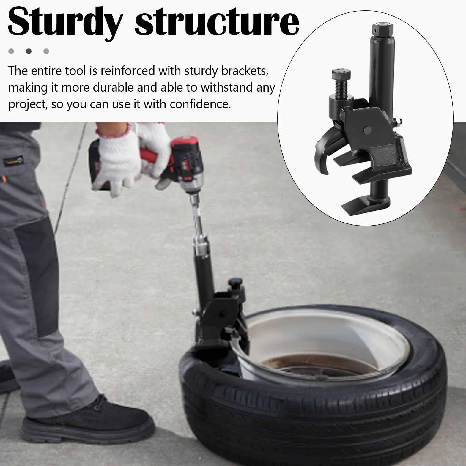 Desmontadora de Neumáticos Manual, Extractor de Talones para Neumáticos de 96,5cm - 106,7cm Herramienta para Cambiar Neumáticos para Camiones Tractores Automóviles Neumáticos