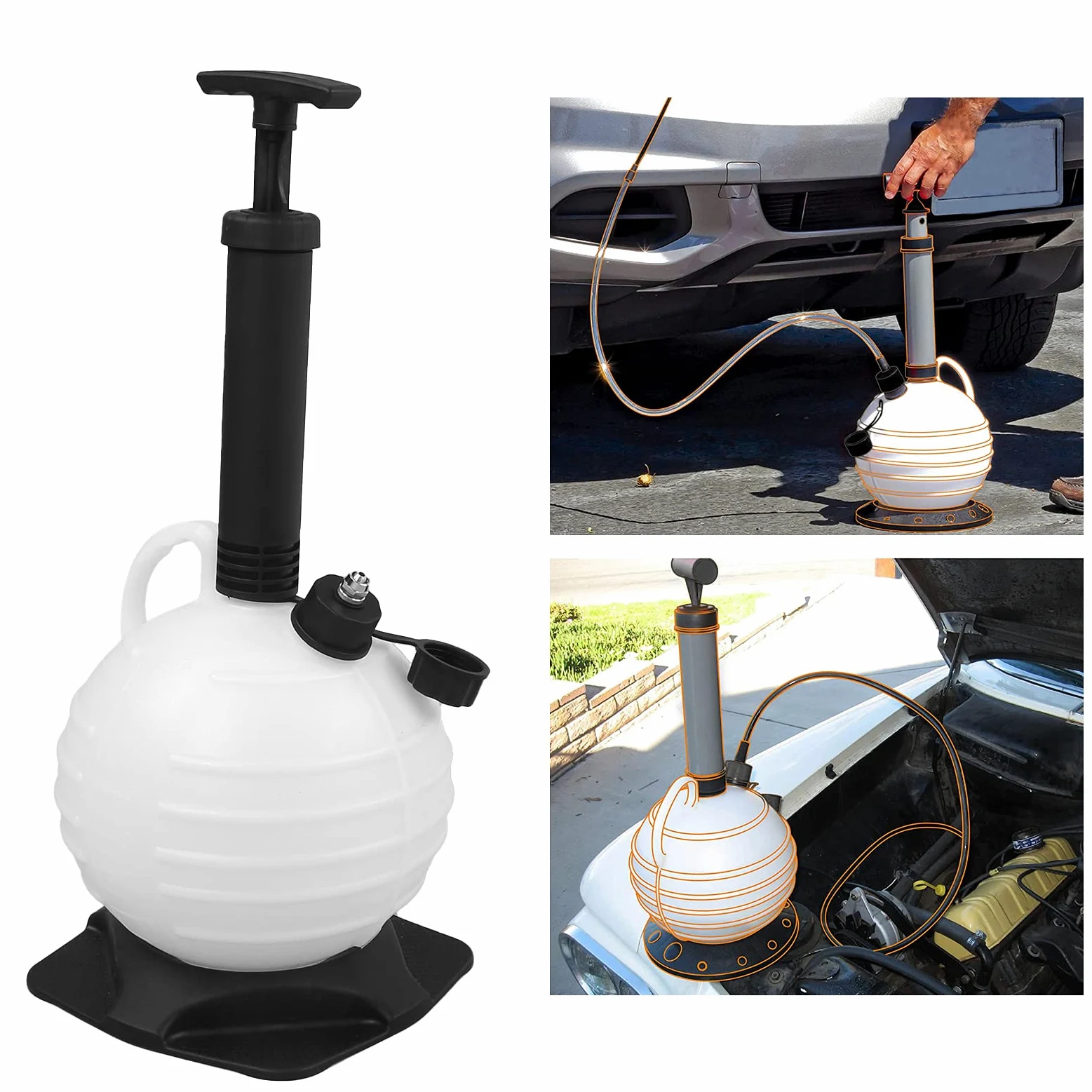 Extractor de Aceite Al Vacío de 6L, Bomba de Fluido Manual con Tanque de Almacenamiento Portátil para Motor Marino de Cortacésped de Motocicleta de Automóvil