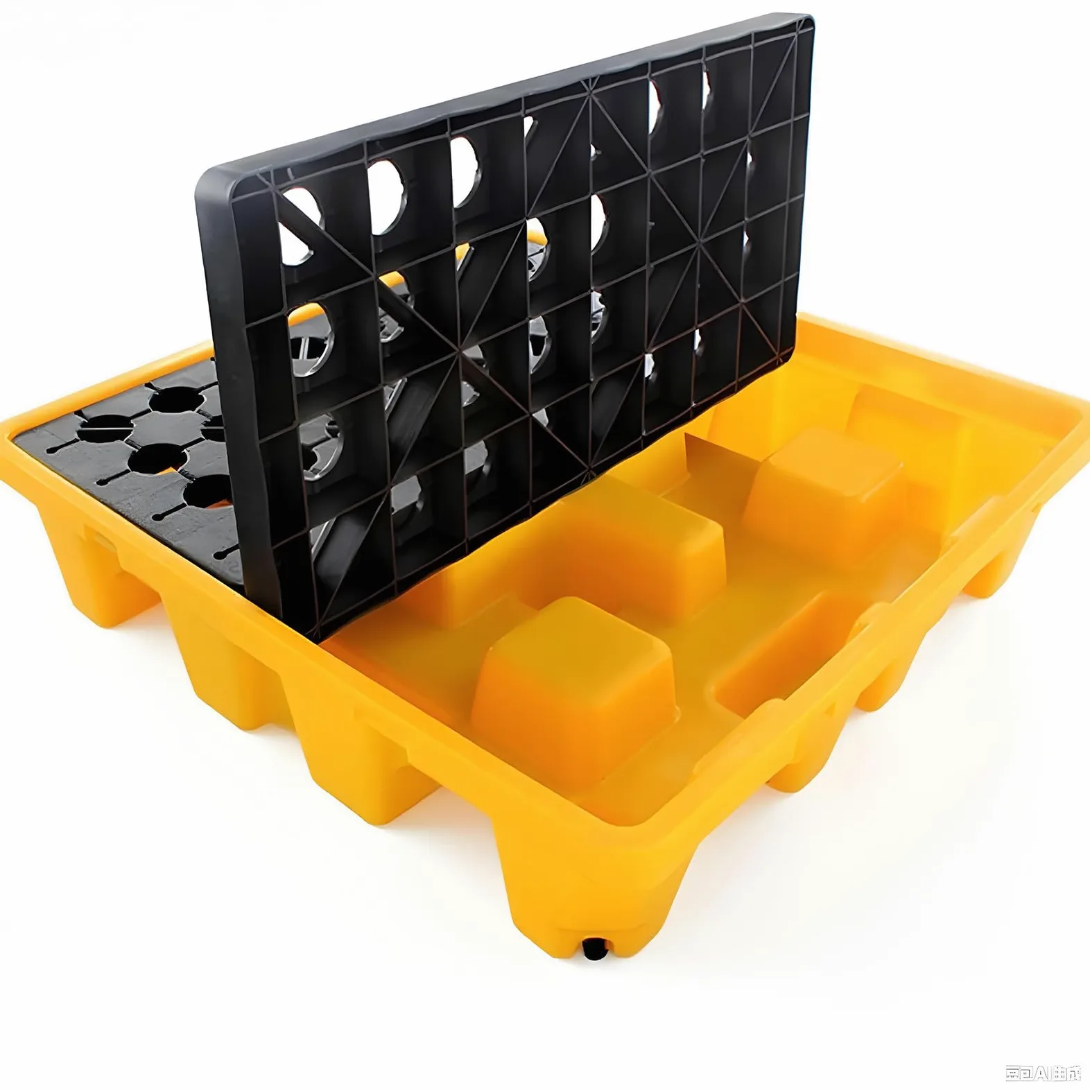 Bandeja De Contención De Derrames De Aceite, Plataforma Modular Resistente con Desagüe Y Soportes para Montacargas, Ideal para Almacenamiento En Garaje, 72 X 7,130 * 130 * 30cm