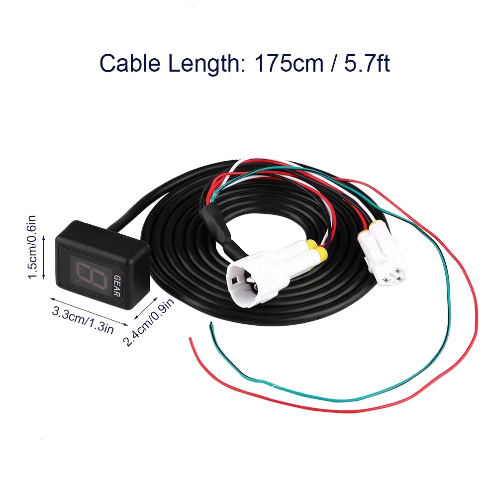 Indicador del engranaje de la motocicleta, Montaje de enchufe de ECU impermeable para motocicleta Indicador LED de 6 Engranajes Pantalla LED