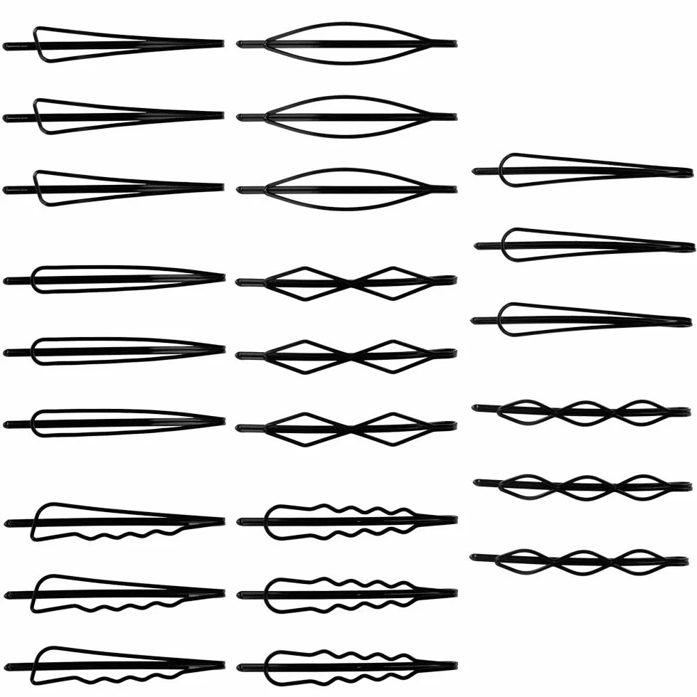 Pinza Para el Cabello Geométricas de Metal, 24 Piezas, 8 Estilos Horquillas para Mujeres