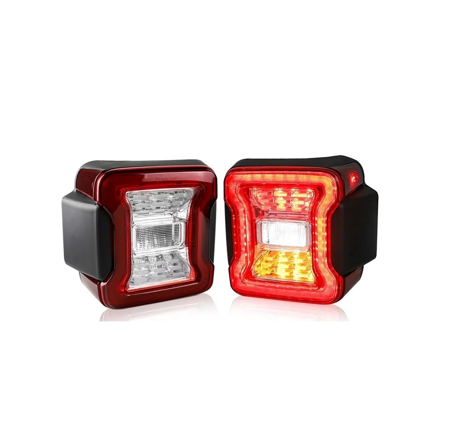 Luz Trasera Coche para Jeep Wrangler JL 2018-2023 2X Luces Traseras LED para Automóvil, Luz De Freno Trasera, Luz De Señal De Giro Y Marcha Atrás Traseras Después Luces(Clear Euro Version)
