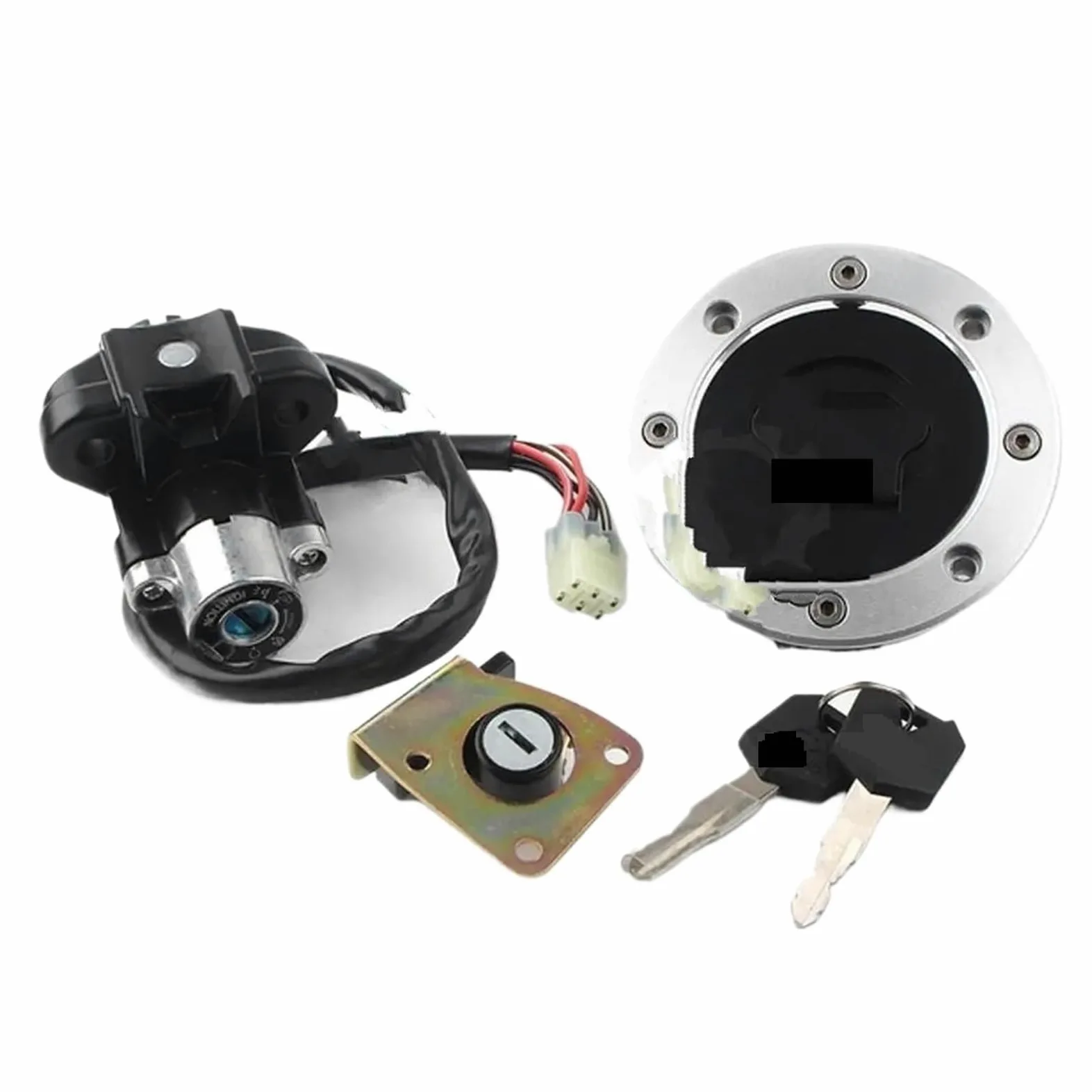 Juego De Llaves Contacto Para Interruptor Encendido Compatible con Suzuki TL1000S R GSX750 600 GSX1200 GSXR750 GSXR600 Llave de bloqueo de asiento y tapa de combustible