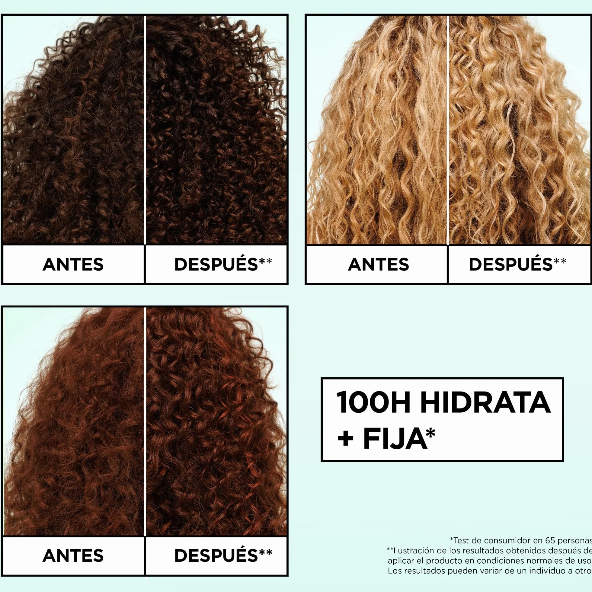 Garnier Fructis Curls Method Flexi Hold Gel Paso 3 Gel de peinado hidratante para todo tipo de rizos, 100H hidratación, ácido hialurónico