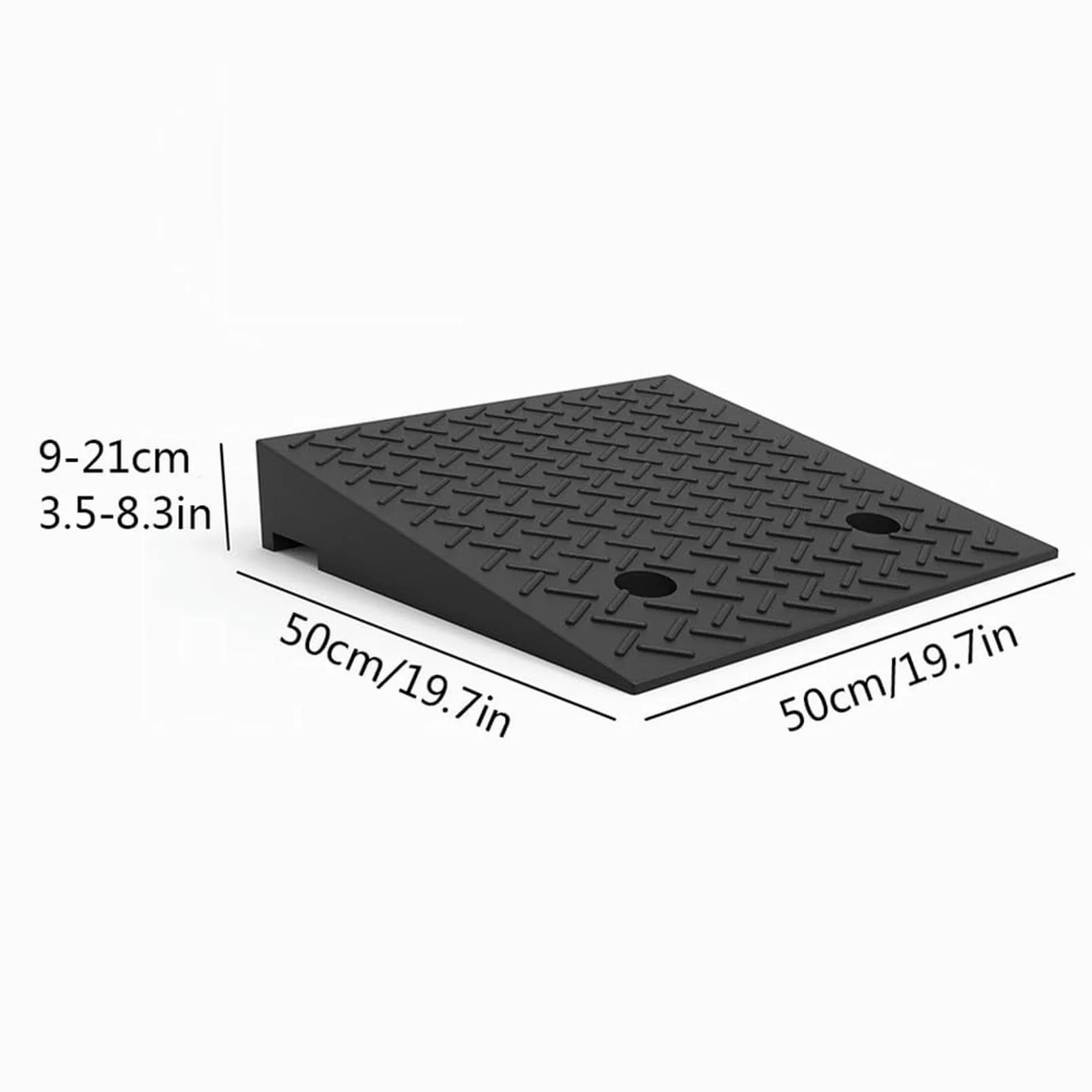 Rampa De Goma, 9-21 Cm Rampa De Umbral De Altura De Elevación, Rampas De Paso para Vehículos Sillas De Ruedas Motocicletas Bicicletas Trolley Scooter (50x50x9cm)