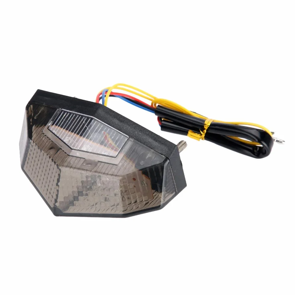 Yctze Lámpara de cola LED modificada para motocicleta, luz de advertencia de luz trasera Luz trasera con señal de freno