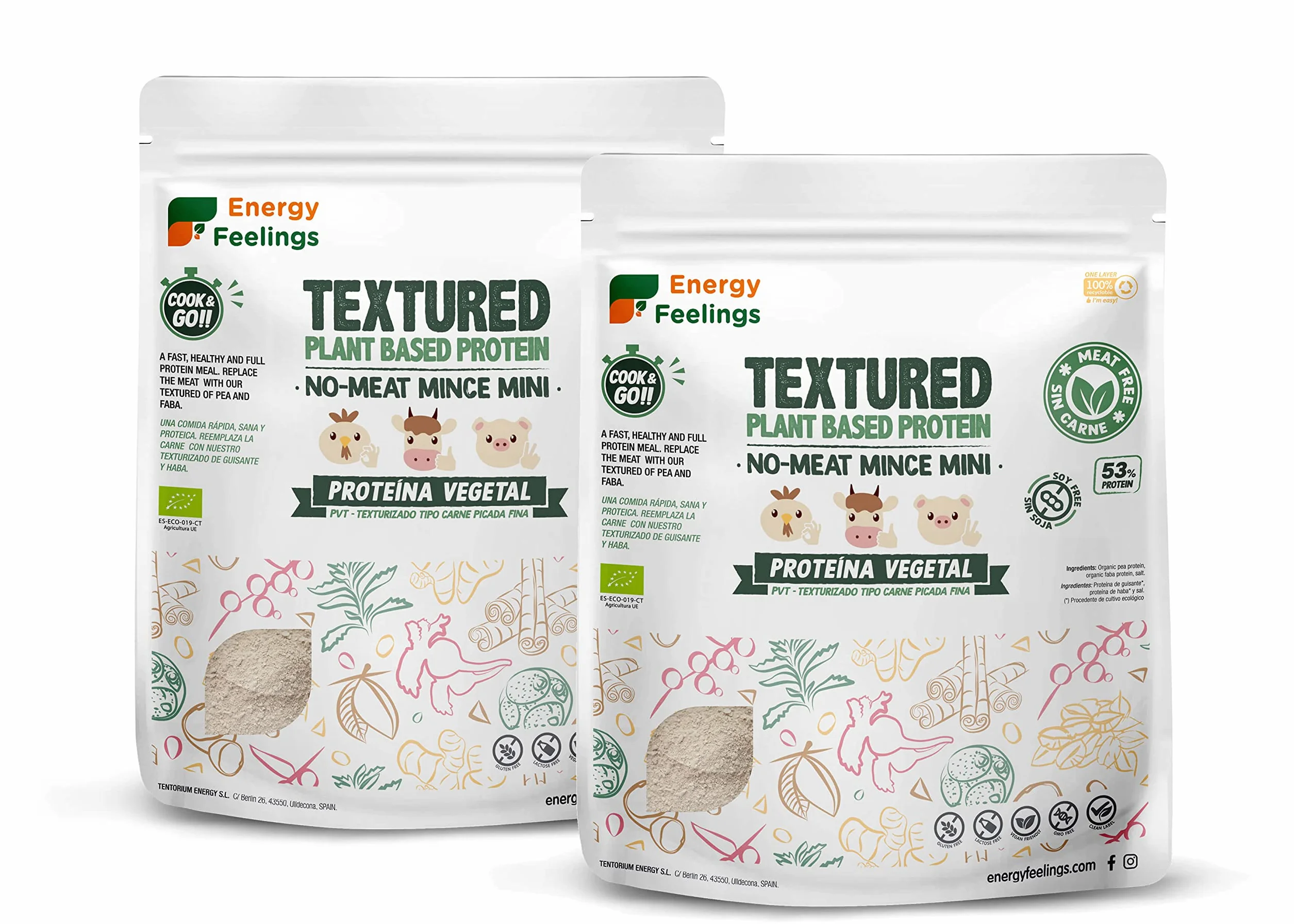 Proteína de Guisante Texturizada Tipo Carne Picada Fina 400g Vegana Ecológica 53% Proteína Sin Gluten