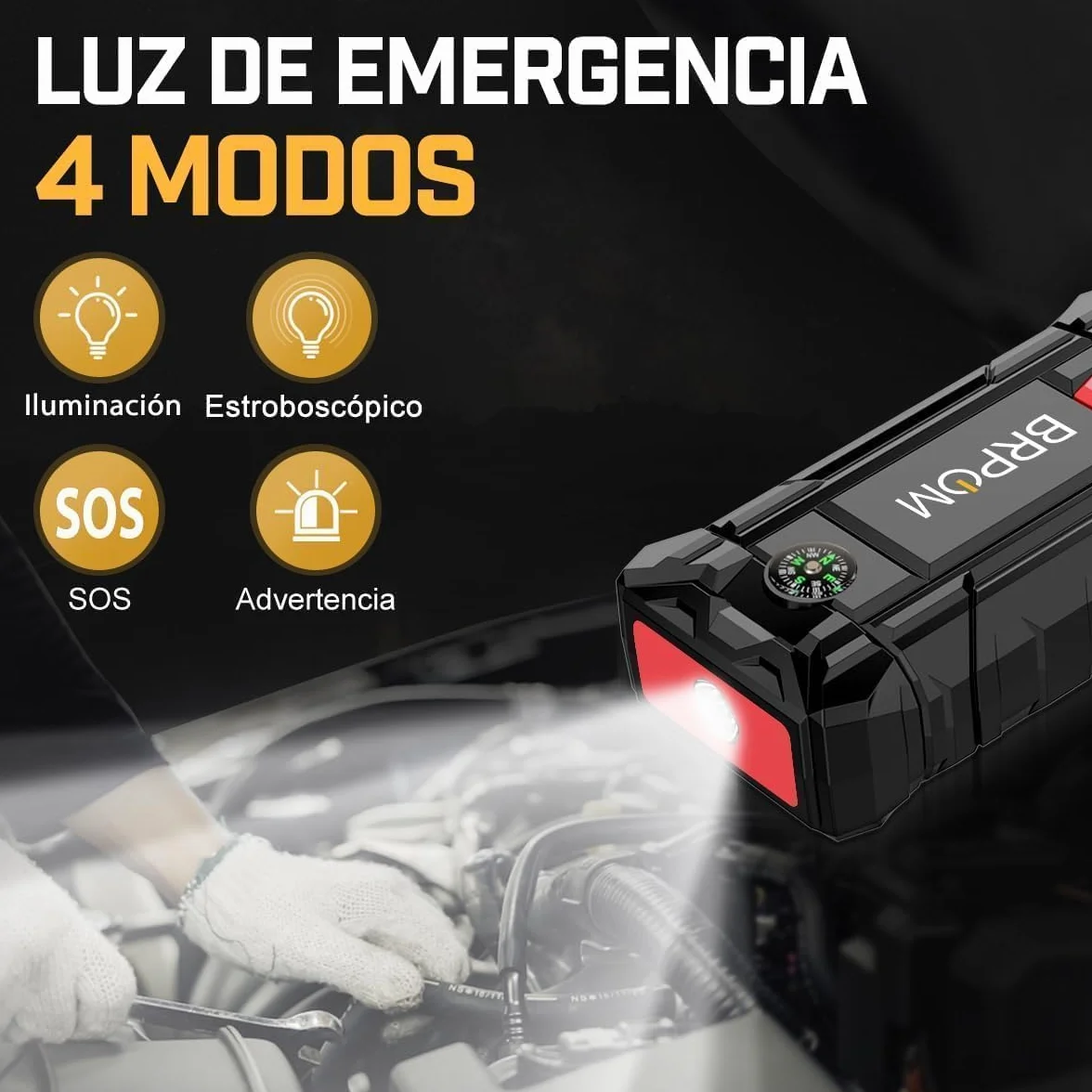 BRPOM Arrancador de Coches 10000A 12V Jump Starter Carga Rápida QC3.0