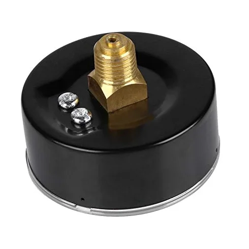Mini manómetro de alta precisión de 0-6 bar Probador de presión de montaje de rosca de 1/4 Npt Compatible con agua líquida de aceite de aire de combustible (Color : Black) (Black)