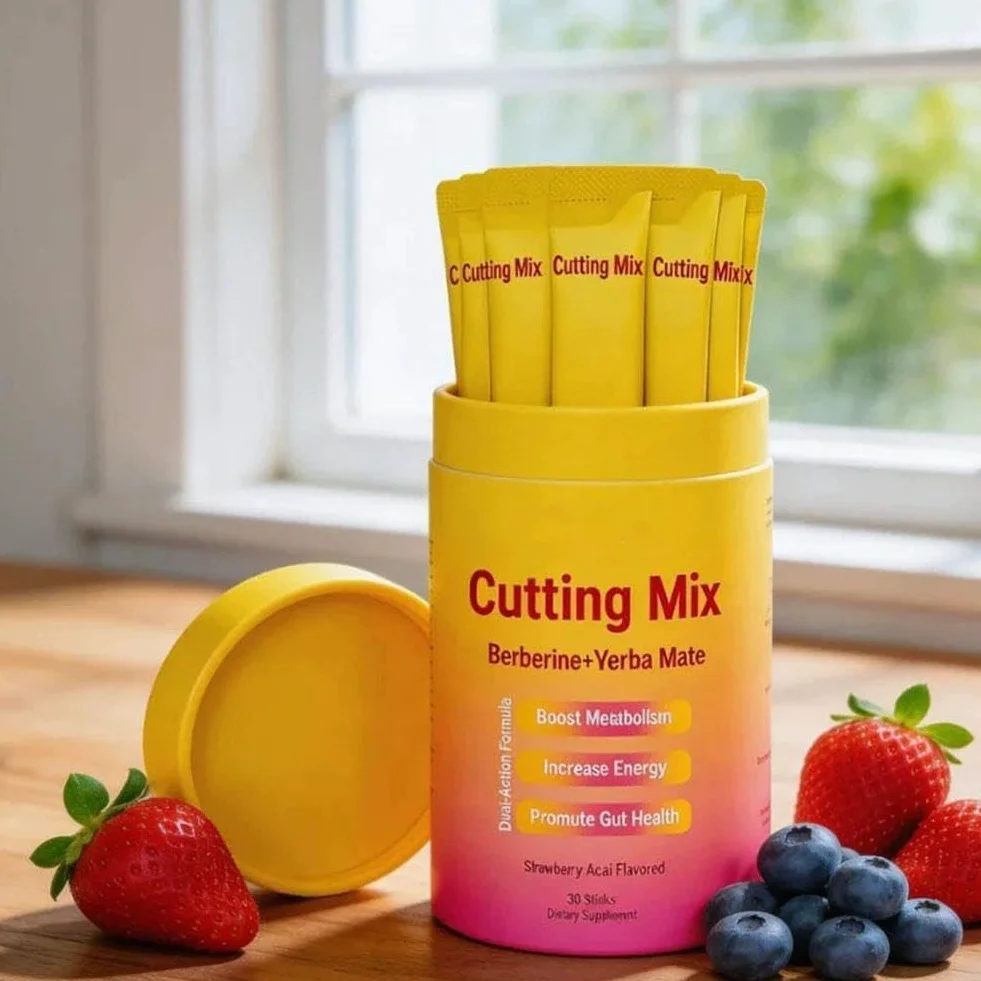 Mezcla de bebida de corte doble acción antojo y metabolismo vegano apoya la saciedad Aç & Health Gut Signaling energía de fresa