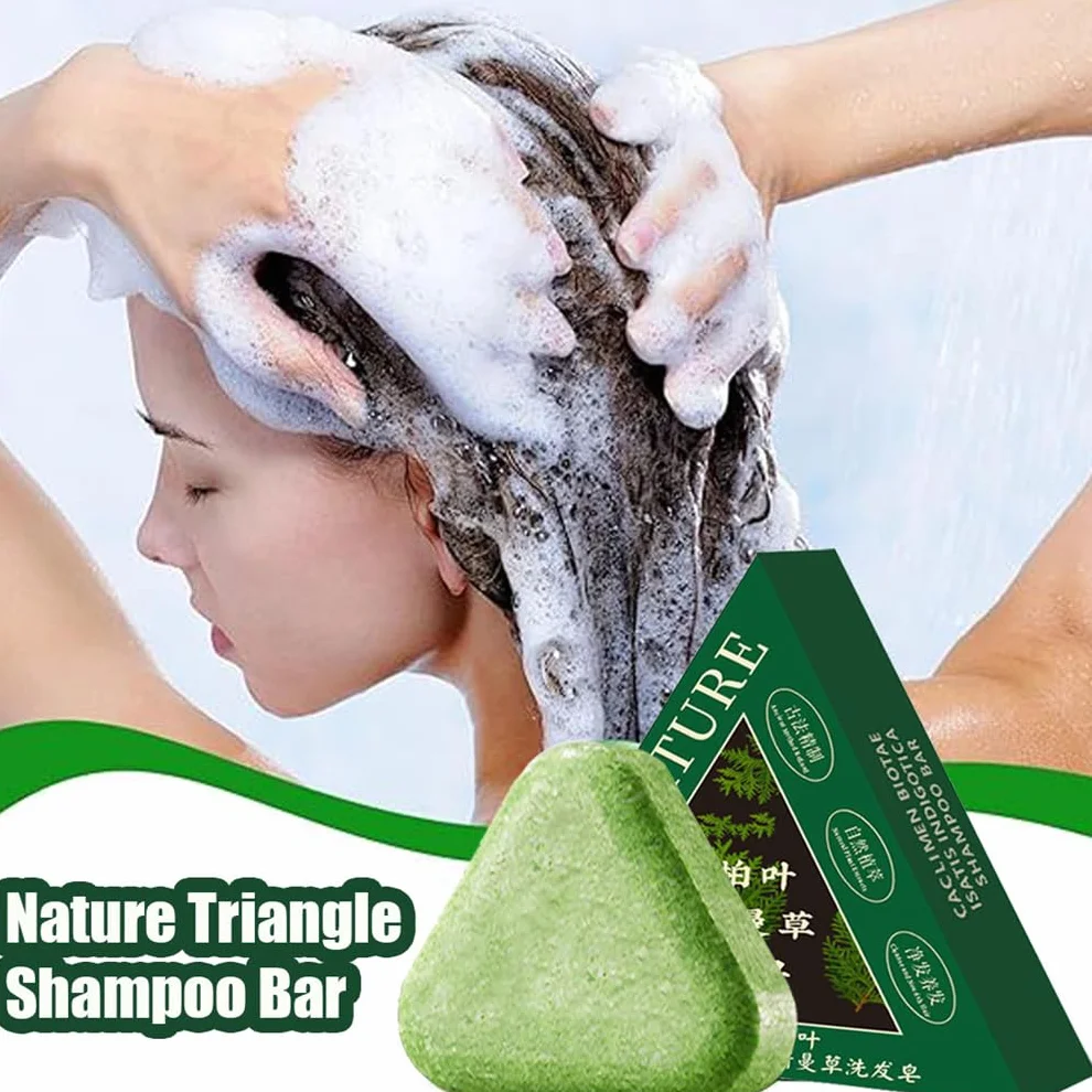 Jabón Sólido Nature Triangle Usman Grass Controla Grasa Calma Fortalece Cabello 2PCS