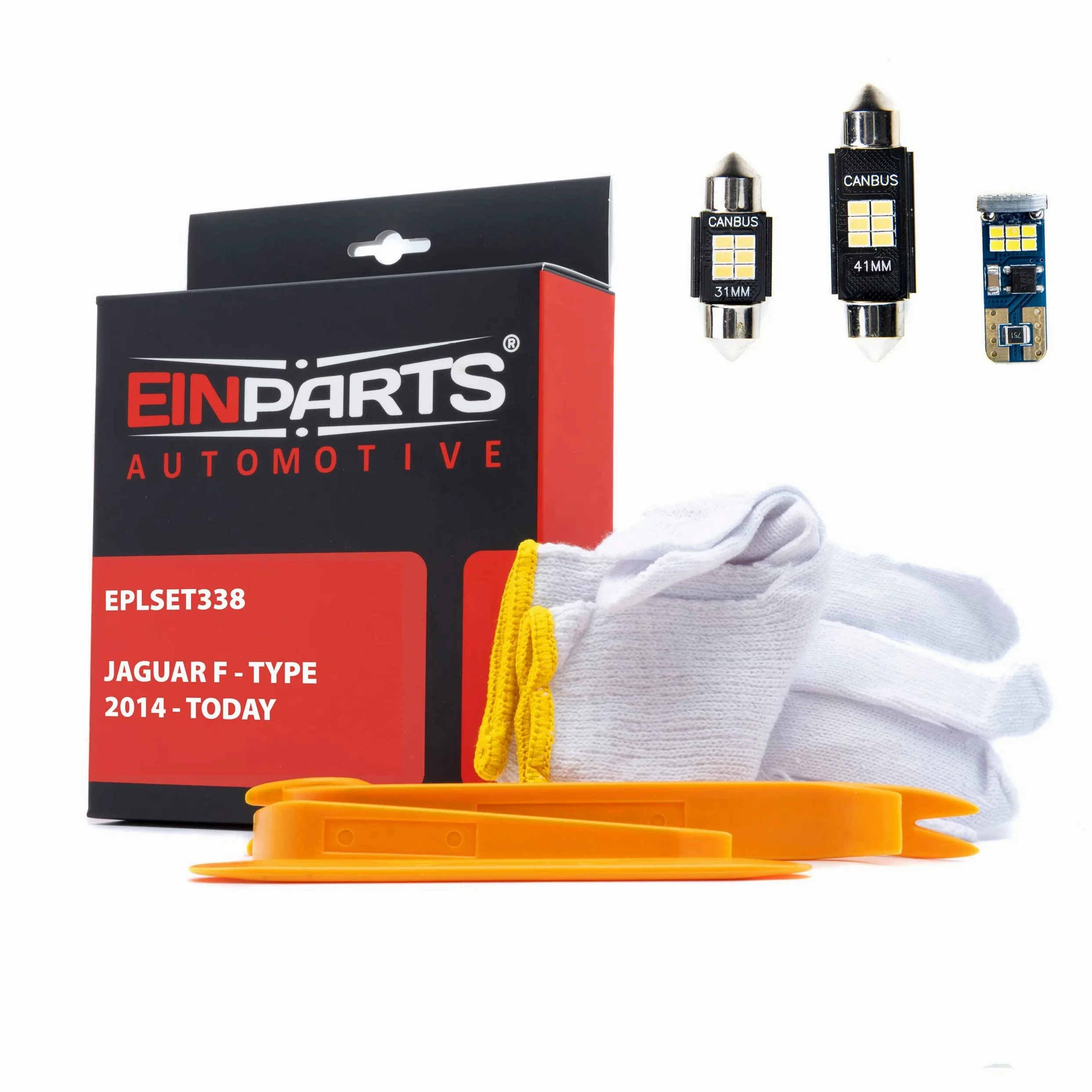 EinParts Juego de Bombillas LED para Coche, Sin errores Can-Bus, para interior de coche especifico para Jaguar F-Type 2014-2017, 16 piezas