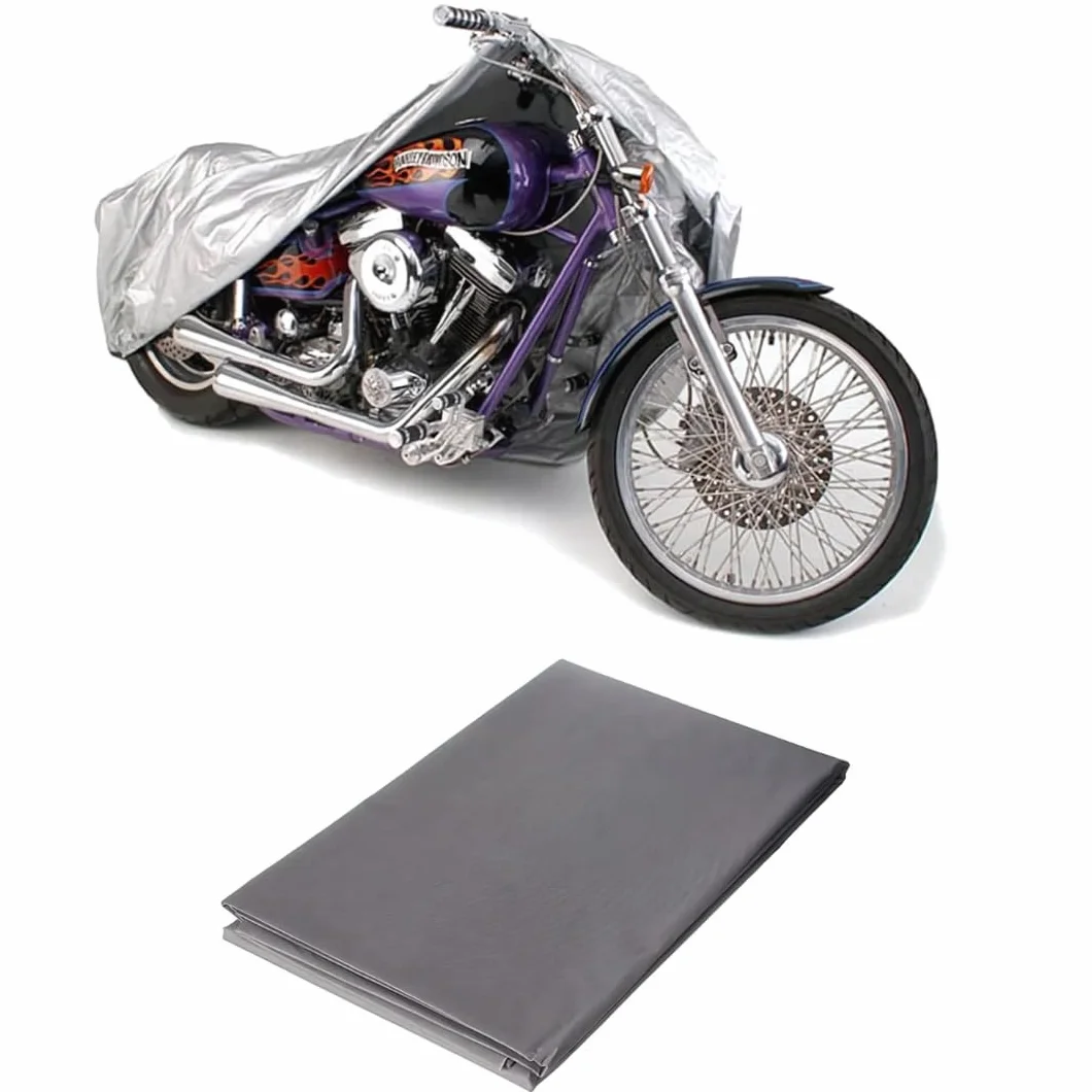 PARENCE.- Funda Impermeable para Moto y Bicicleta 205x125 cm – Protección Exterior e Interior Resistente a los Rayos UV, al Polvo y a la Intemperie – Funda Ligera de Aluminio con Cierre