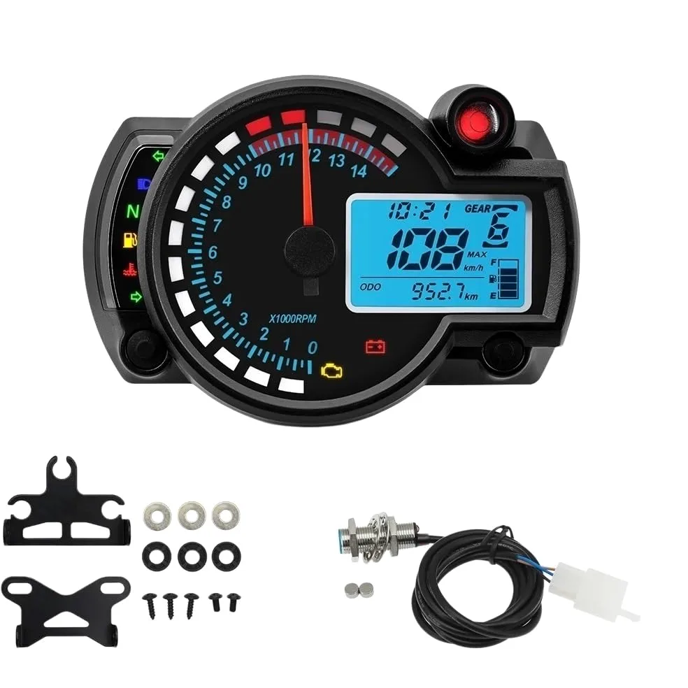 odómetro Velocímetro Universal para motocicleta, tablero Digital LED para Moto, Panel contador de horas para Motocross 7 colores