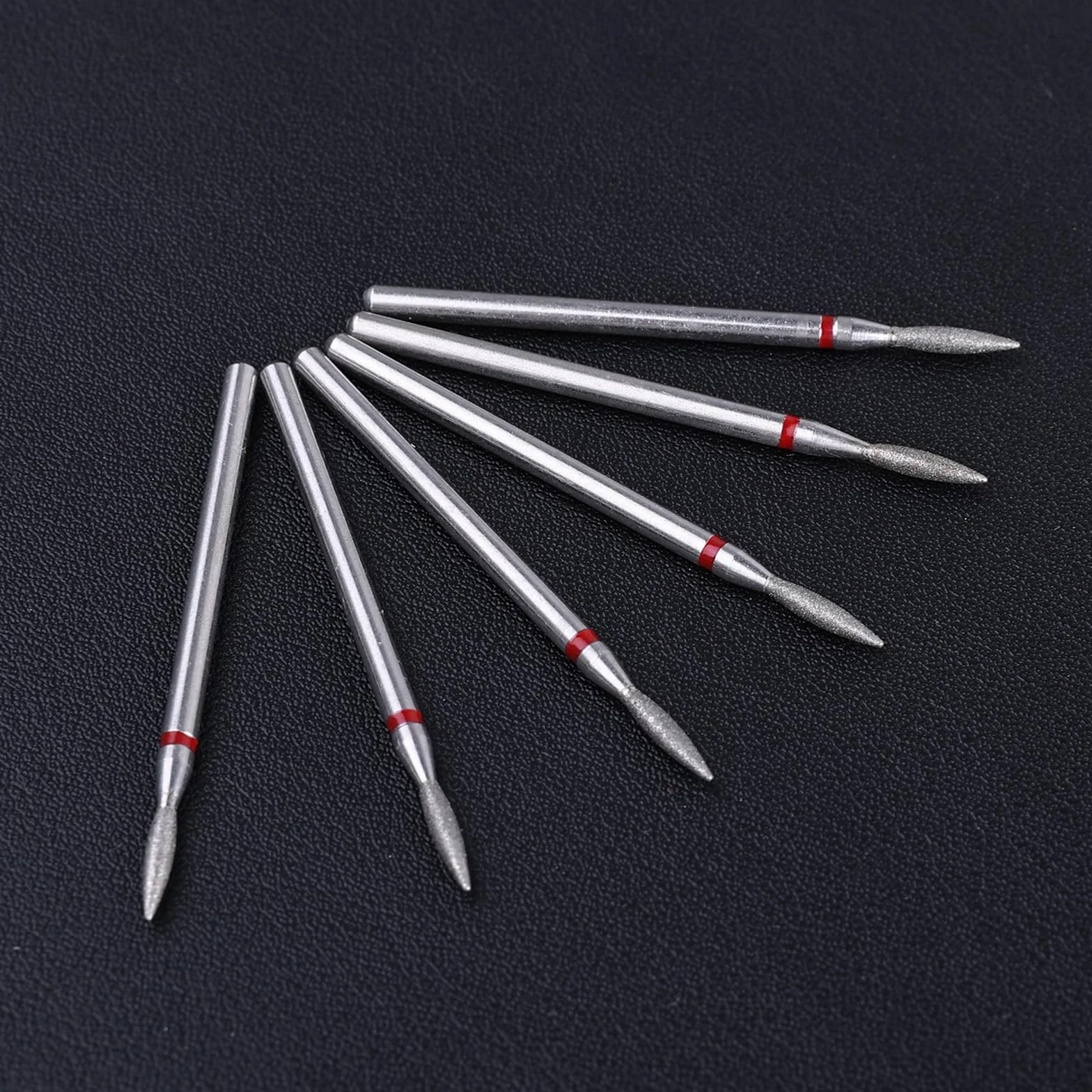 Juego de 6 Brocas para Cutículas Acero Inoxidable con Estuche para Manicura Pedicura Taladro de Diamante Profesional