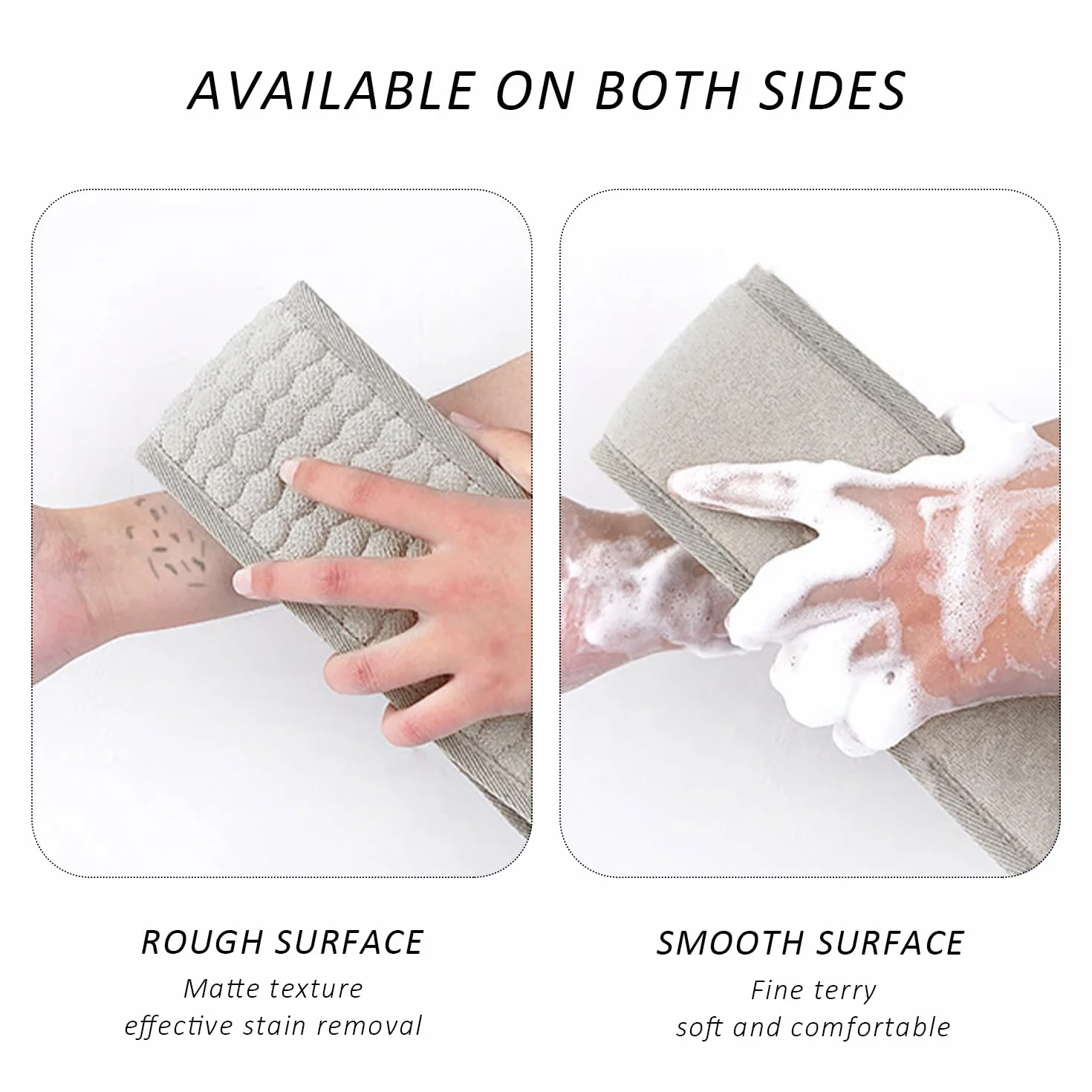 Estropajo para la espalda para ducha baño gris