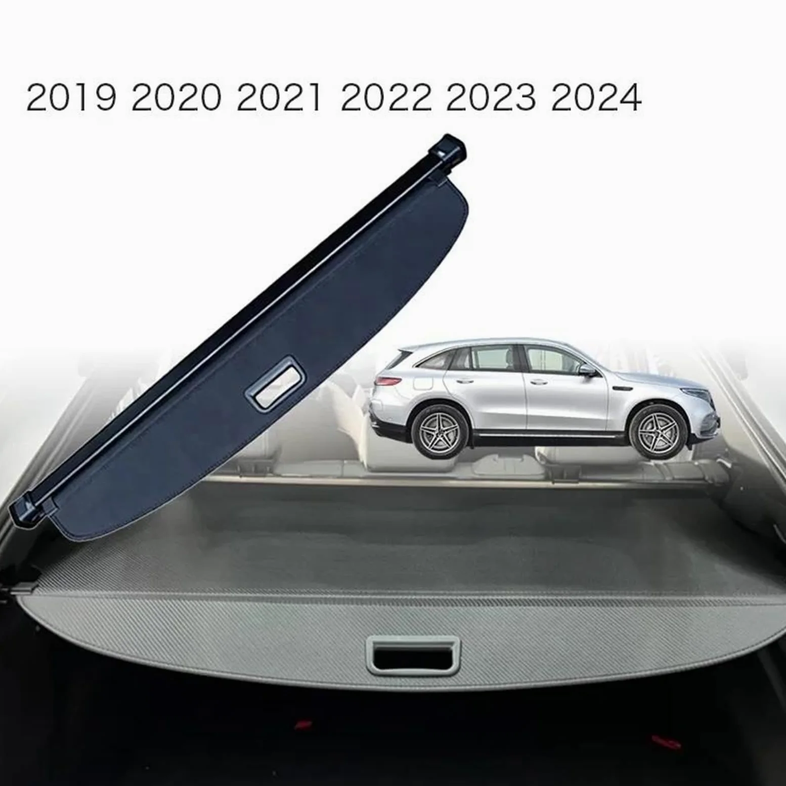 Genérico Separador Carga Organizador De Cubierta Cortina Maletero, Estante Trasero para Mercedes para Benz EQC N293 400 2019-2024(Canvas)