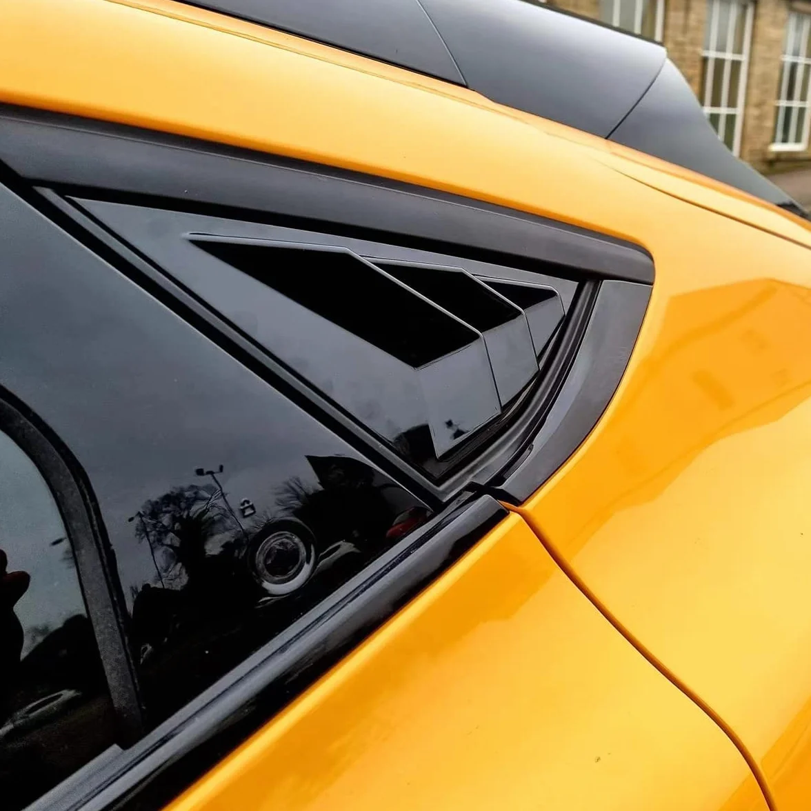 AOSK para Mustang Mach E Cuarto de Ventana Lateral Scoop Louvers Cover Ventana Visor Cubierta ABS (Negro Brillante)