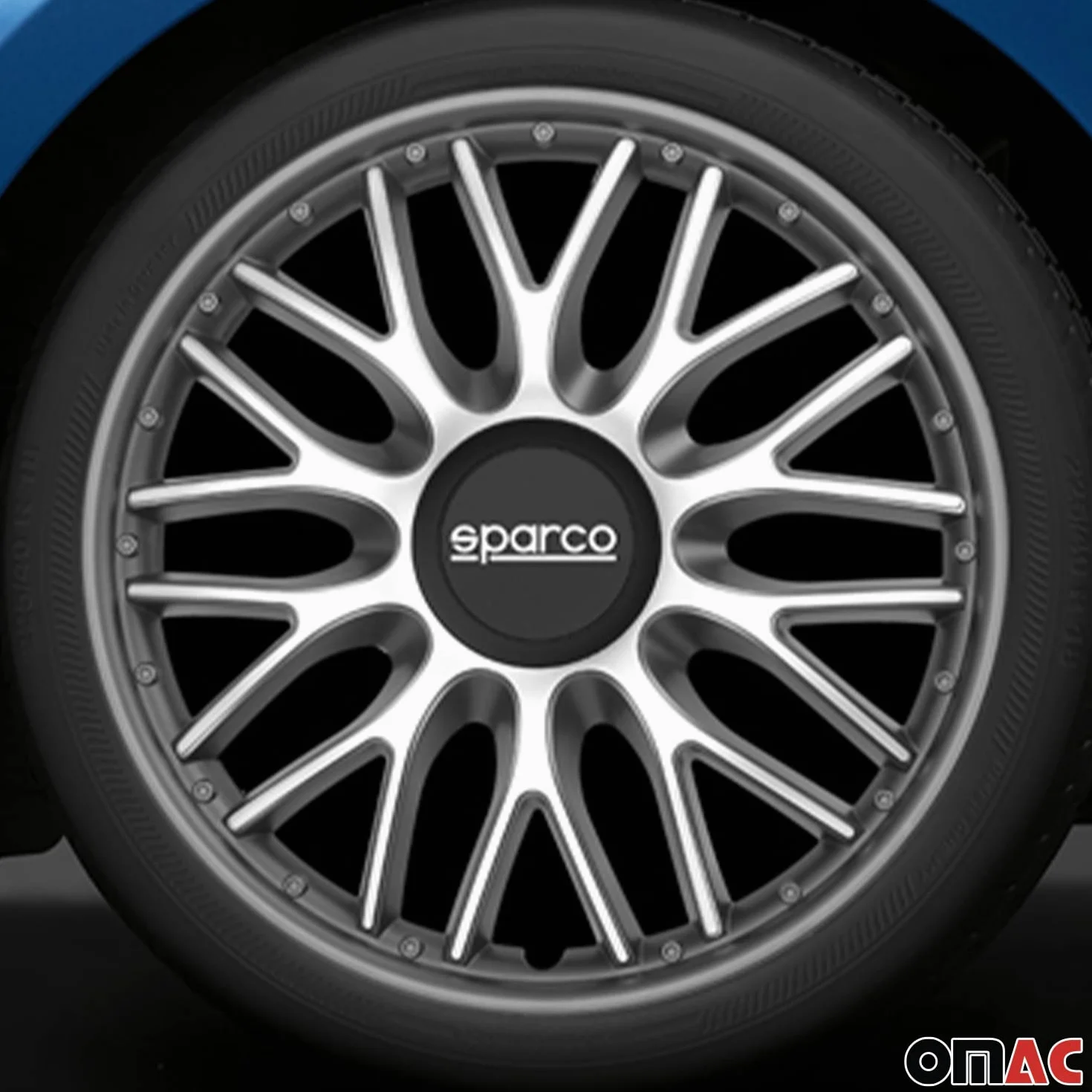 Radkappen Radzierblenden Sparco Roma 15" Zoll Coche Cubierta Juego Plata Gris 4X
