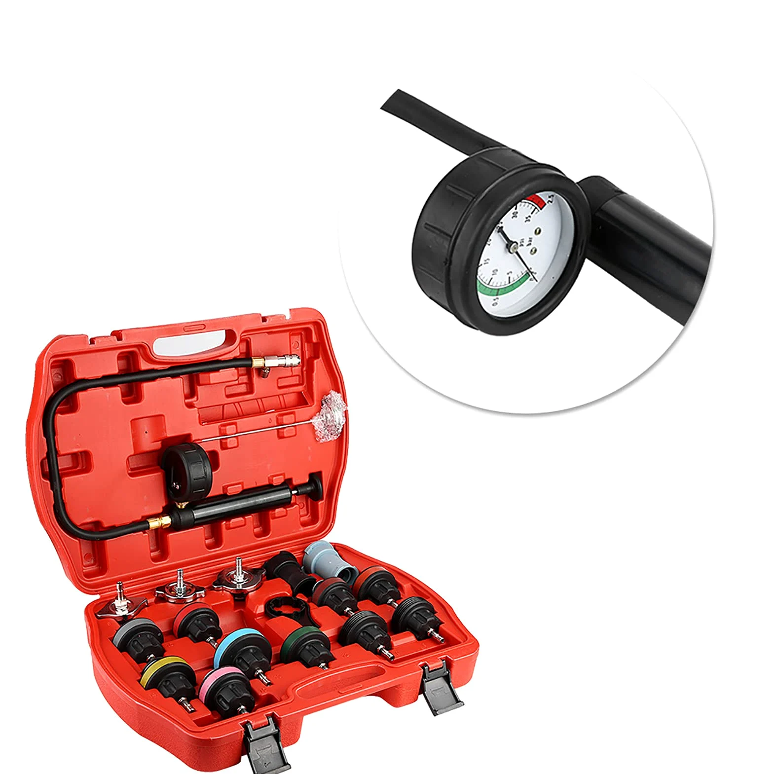 Probador de refrigeración, Kit Herramientas Universal for detectar Fugas Agua en el del automóvil, Prueba presión radiador, Detector confiable for automóviles y Motocicletas