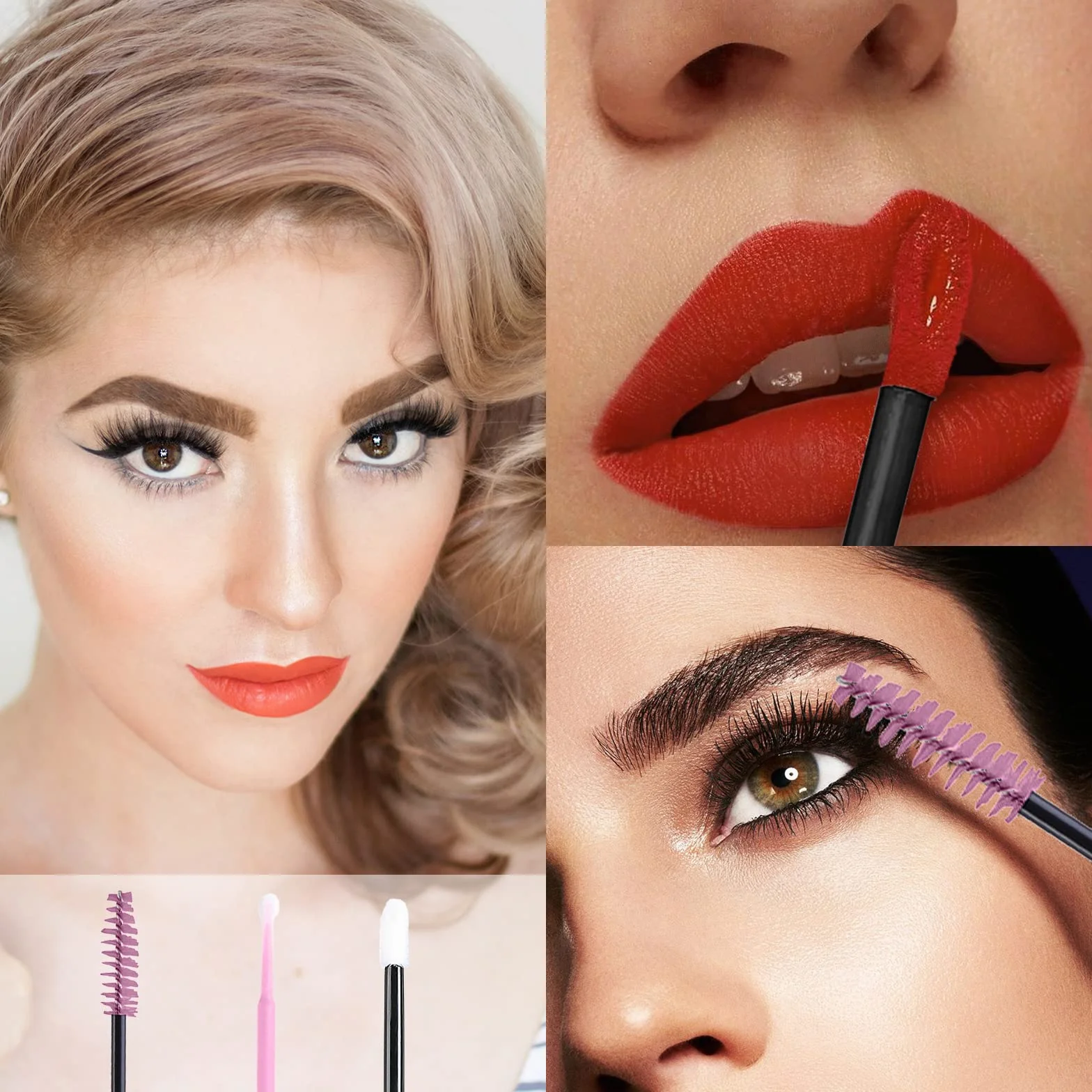 VEGCOO 150pcs Pinceles de Labios Desechables Cepillos Aplicadores de Maquillaje