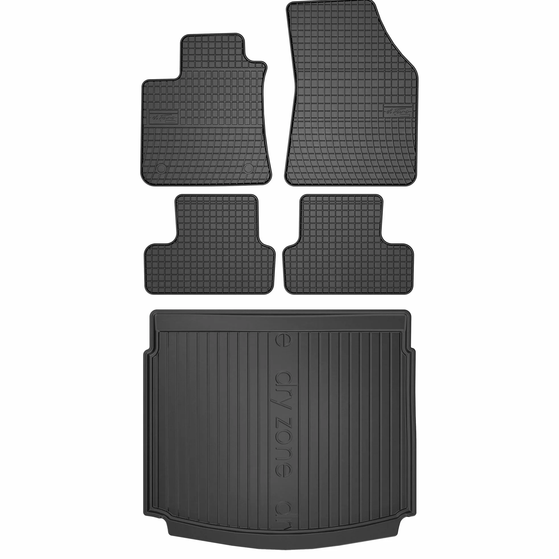 MOTOS Set de Alfombrillas de Goma y Alfombrillas de Maletero para Renault Megane IV Desde 2016 Mejora la Comodidad de Tus Viajes con la Alfombrilla Antideslizante para Coche ElToro- Alfombrillas para
