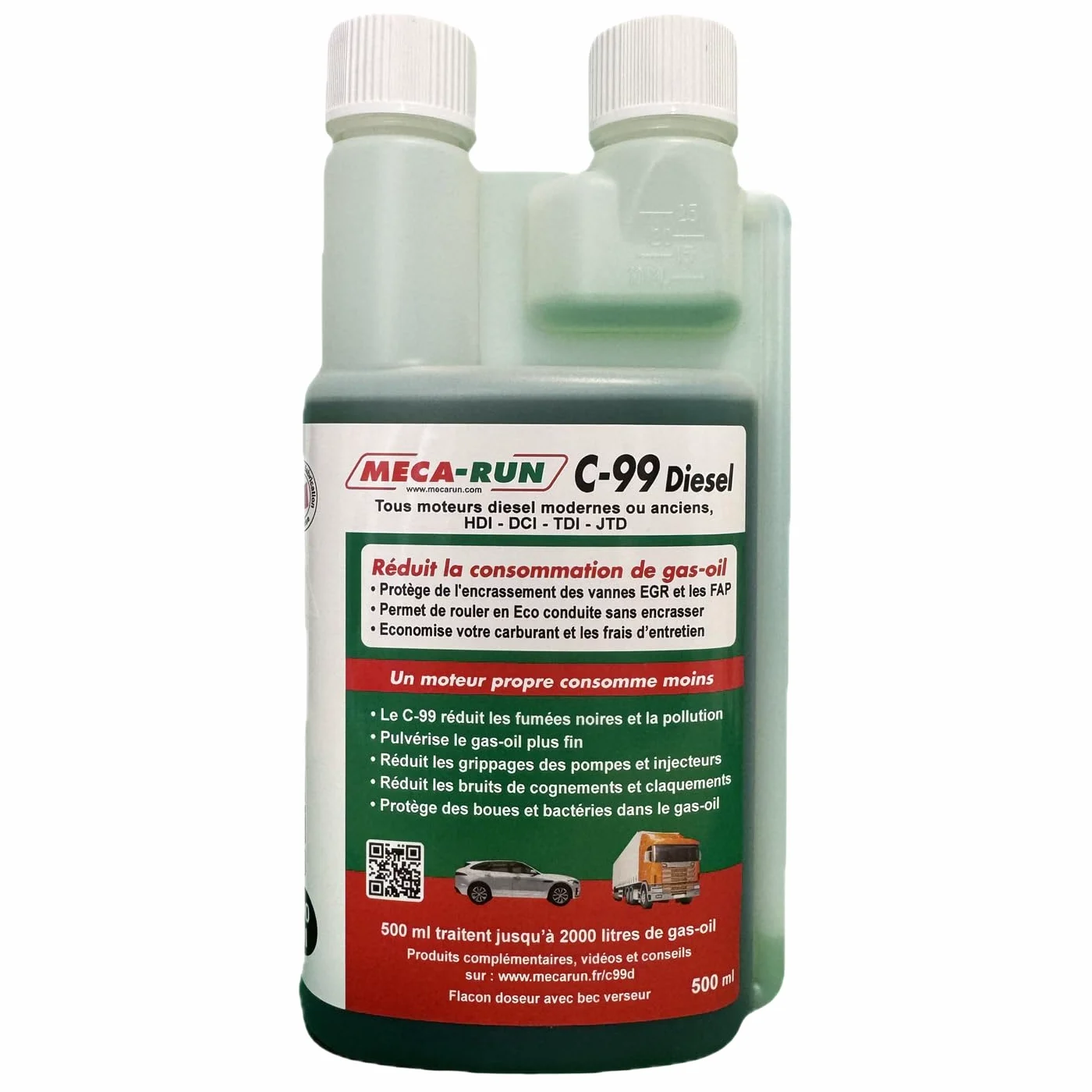 Meca-Run C99, Aditivo Diesel, 500 ml