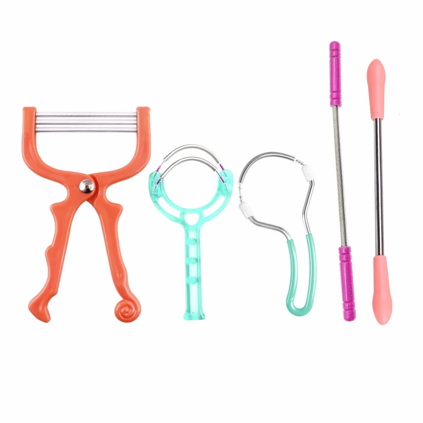 Herramienta enhebrado resorte para vello facial, depiladora facial primavera, removedor manual pelusa facial mujer