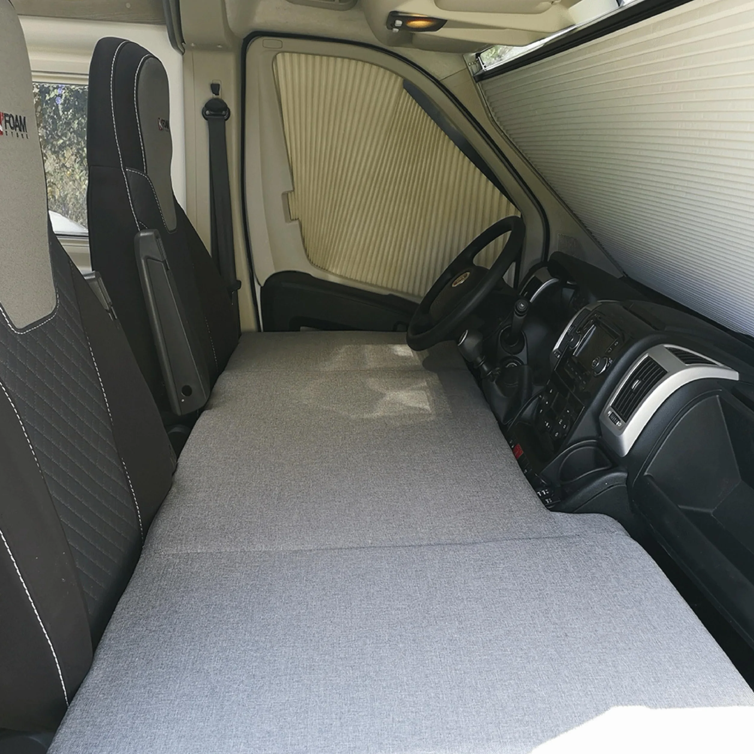 kfoam.es Colchón Plegable Cama Delantera Camper para Fiat Ducato, Jumper, Boxer (2002-2025) Color Gris, Cama Extra, Camper Van, Furgoneta Camper