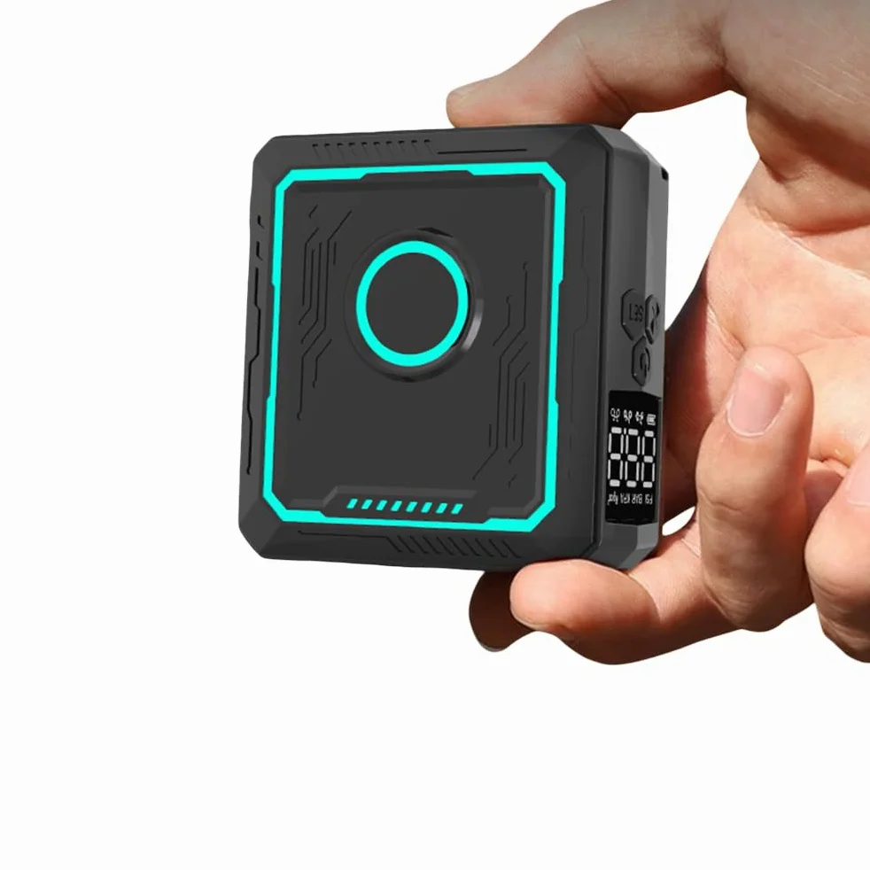 Inflador de neumáticos portátil para coche, bicicleta, moto, eléctrico, 150 PSI, mini compresor de aire digital LED, USB-C, batería recargable | Kit de reparación sin cámara incluido | Bomba