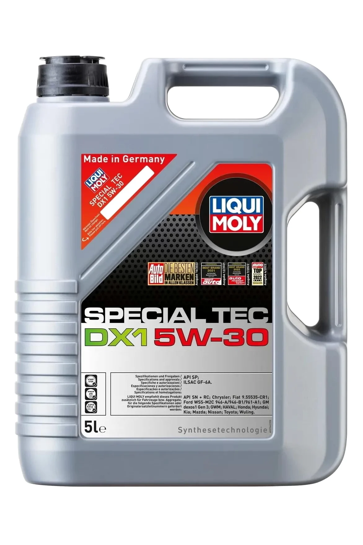 LIQUI MOLY Aceite de motor 5W-30 Special Tec API SQ API SN-RC DX1 5L Compatible con TOYOTA AYGO WNB1, KGB1, OPEL Corsa D Hatchback S07, NISSAN Qashqai II J11, J11, KIA RIO III UB