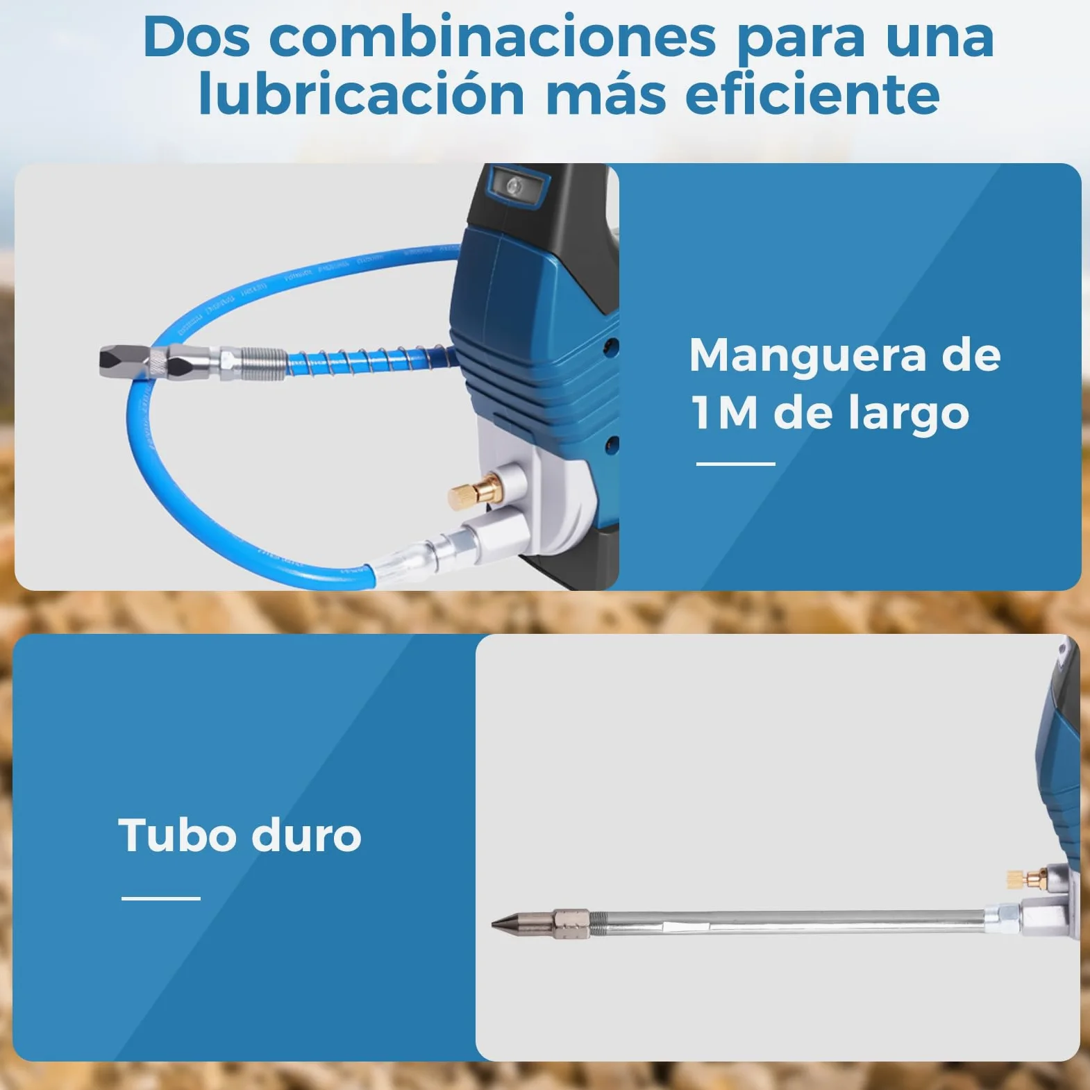 Bostar Pistola de Engrase 12000 PSI Eléctrica Bomba de Engrase a Batería con 2 Baterías 4.0Ah(Compatible Makita 18V), Motor Sin Escobillas, Manguera 1m y Adaptador para Maquinaria Agrícola y Camiones